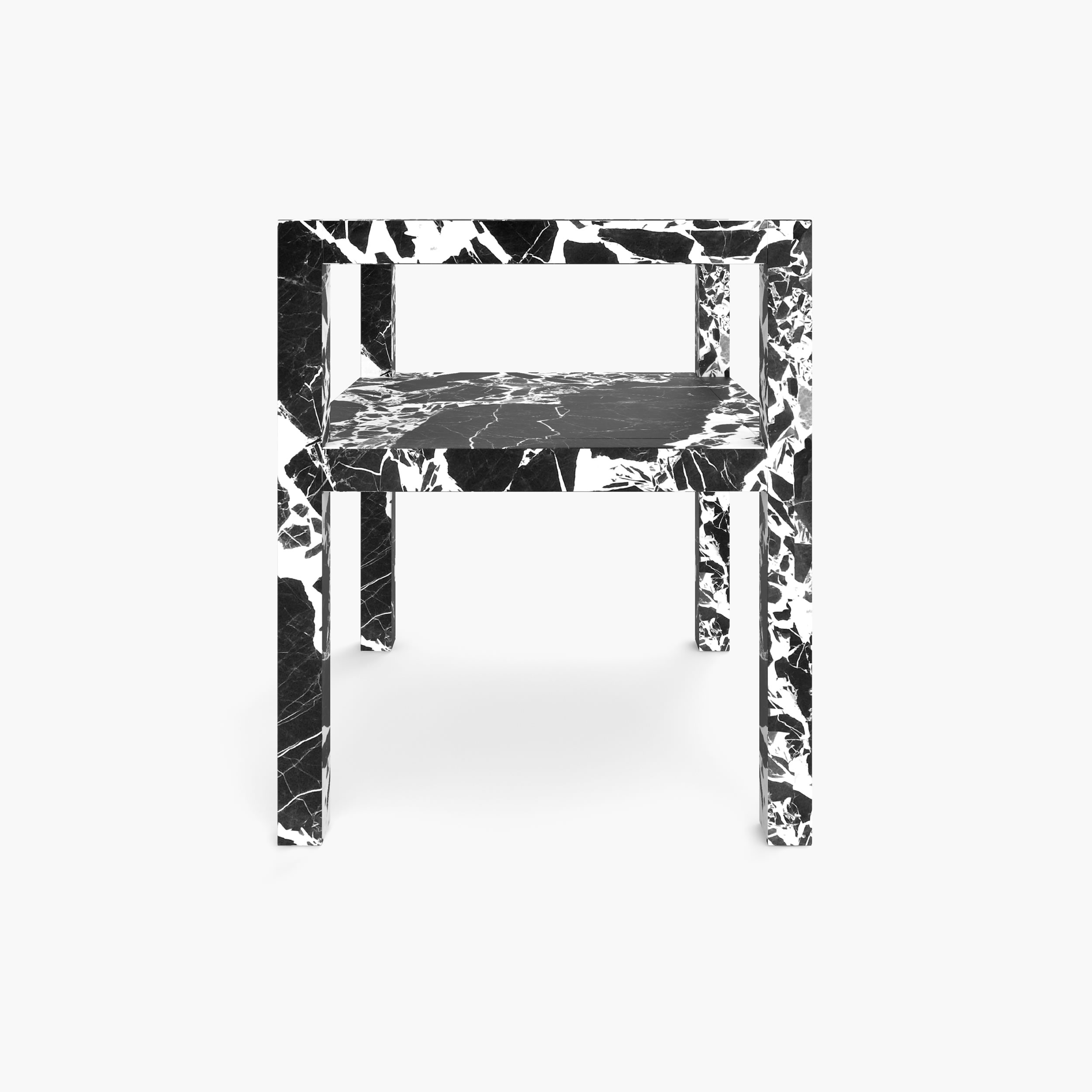 Armchair of square bars White Grand Antique Marble hand crafted Dining Room creation Chairs FS 424 FELIX SCHWAKE