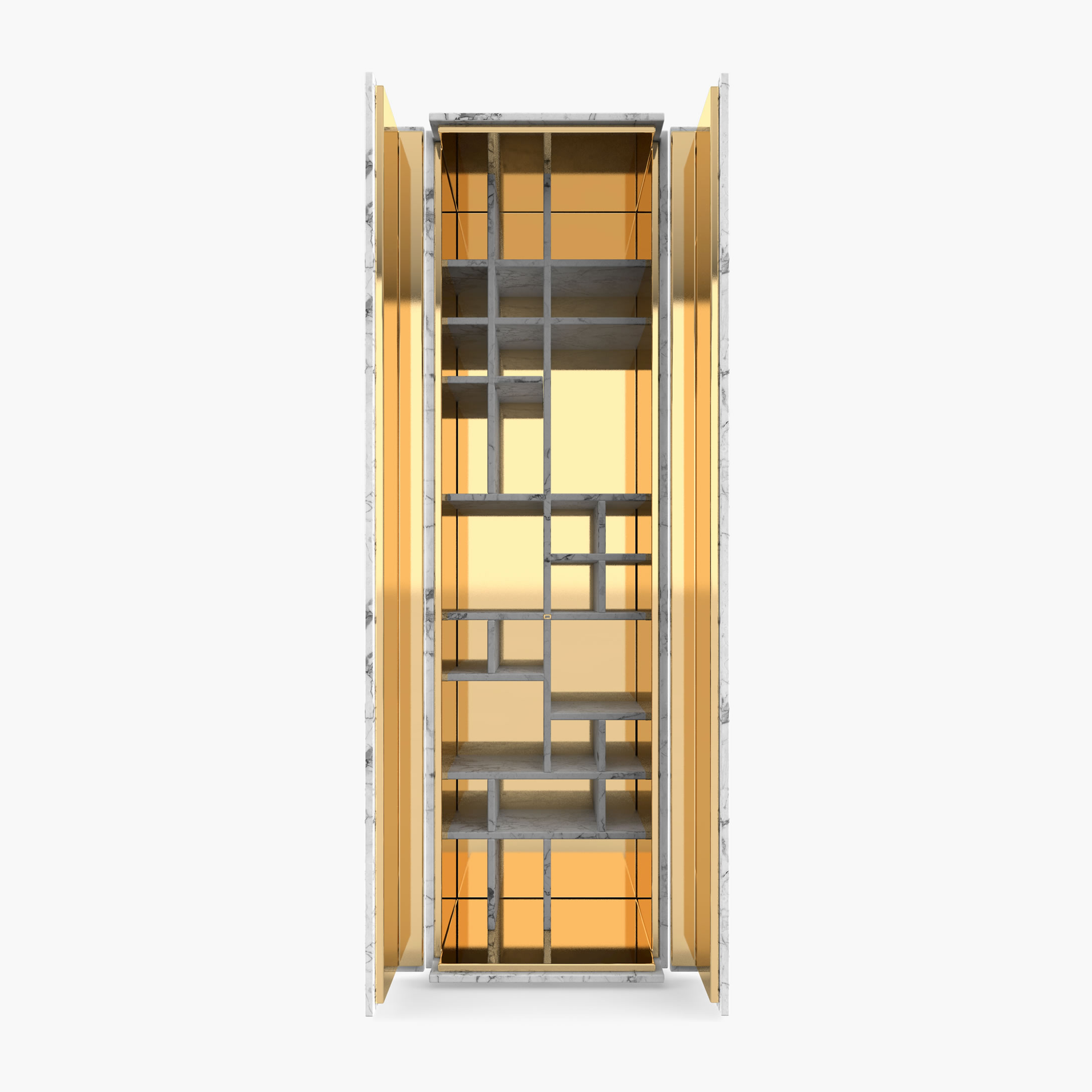 Cabinet of cuboids White Arabescato Marble collectible Living Room designs Cabinets FS 146 B FELIX SCHWAKE