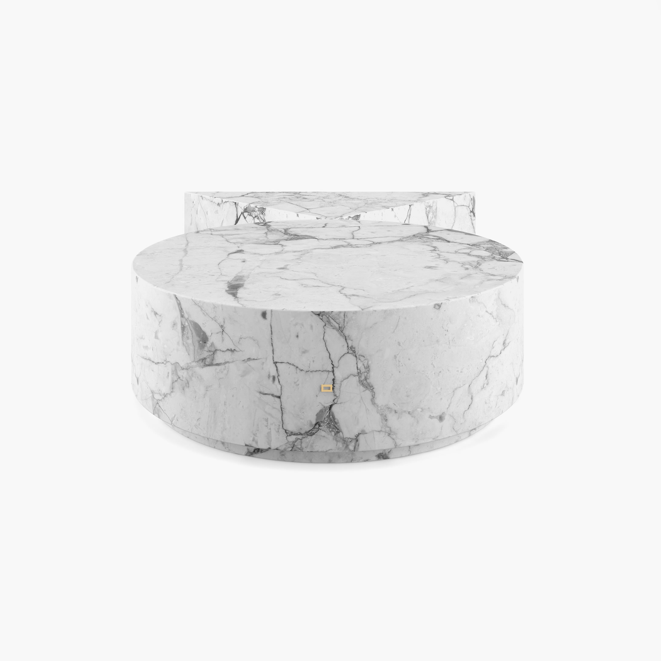 Center Table round Prism Cylinder White Arabescato Marble artistic Living Room art works Center  Coffee Tables FS 72 73 FELIX SCHWAKE
