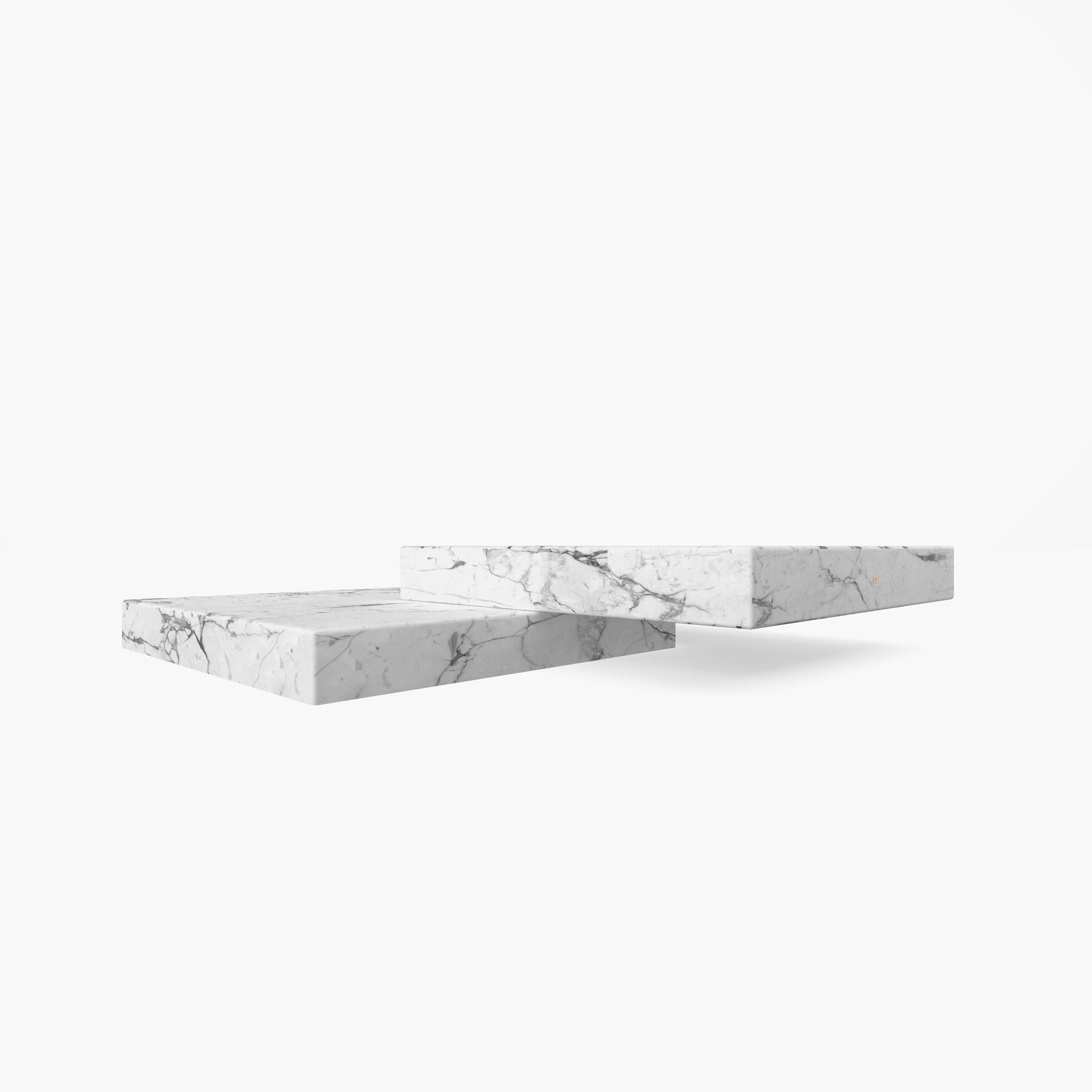 Coffee Table stacked cuboids White Arabescato Marble limited edition Living Room creation Chairs  Benches FS 123 FELIX SCHWAKE