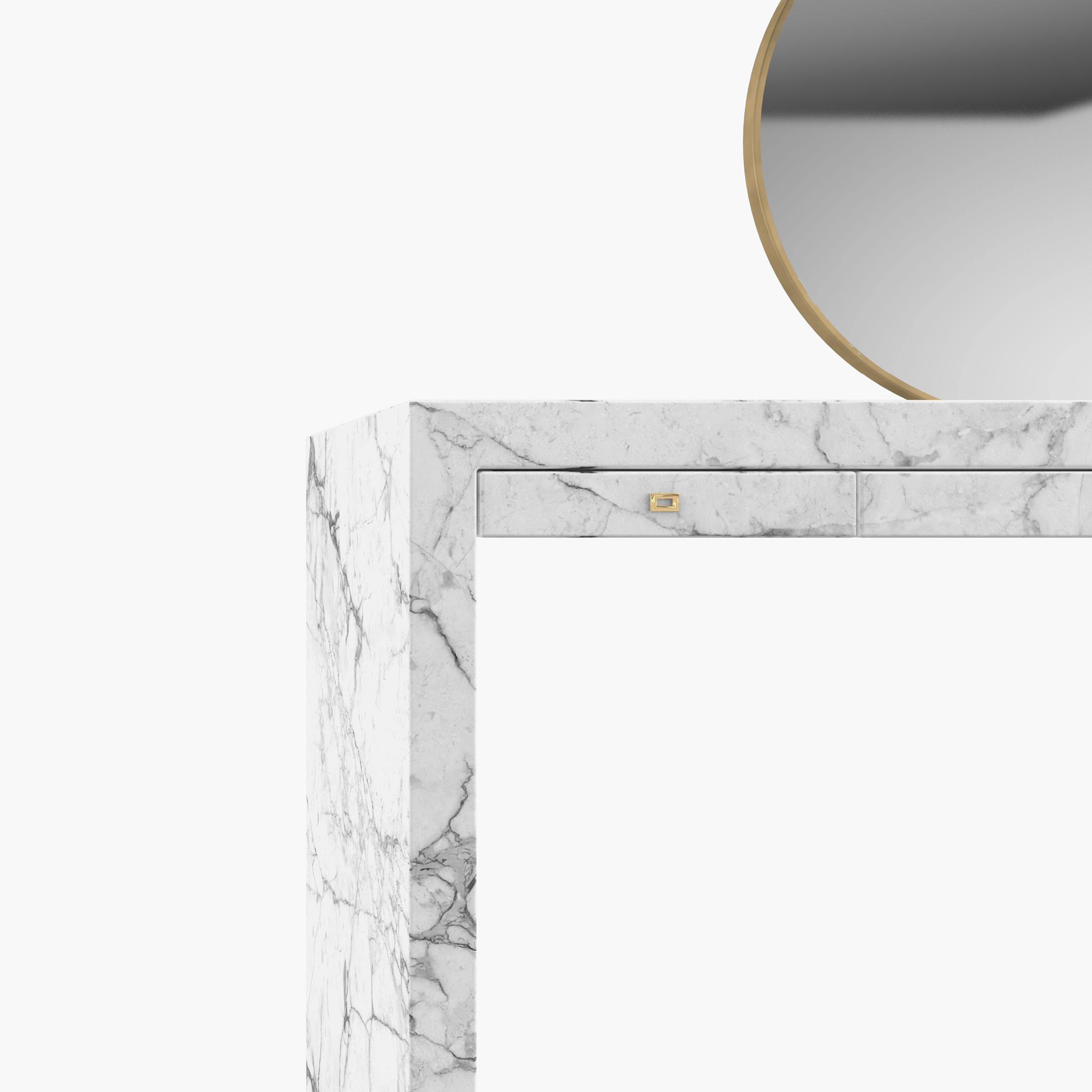 Console drawers mirror White Arabescato Marble geometric Living Room masterpieces Consoles  Sideboards FS 46 FELIX SCHWAKE