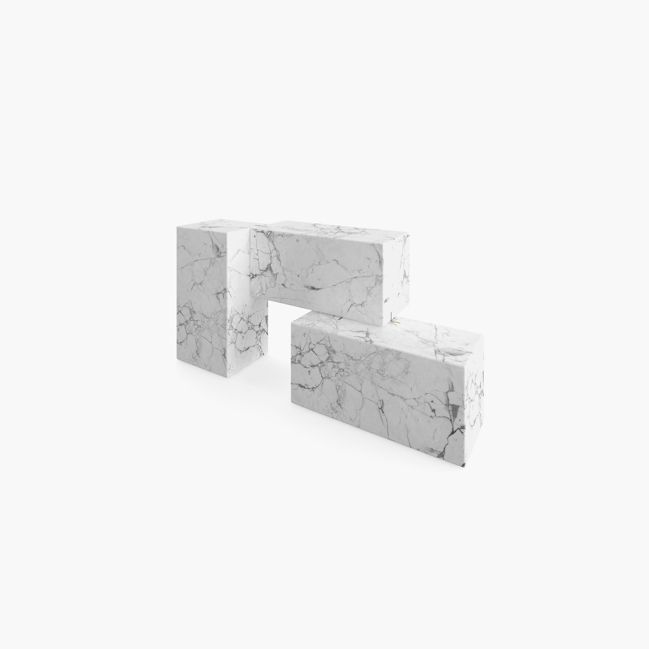 Console square cuboids White Arabescato Marble geometric Living Room masterpieces Consoles  Sideboards FS 7 FELIX SCHWAKE