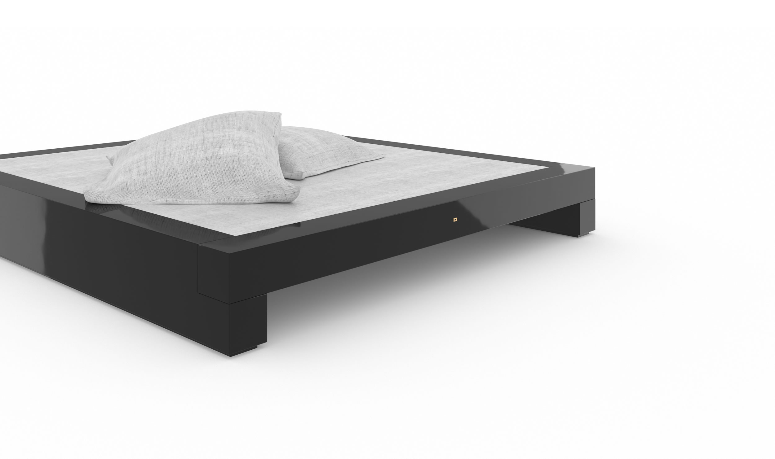 Design Bed Black Glossy Exclusive Custom Made Unique Design Luxury InteriorFELIX SCHWAKE