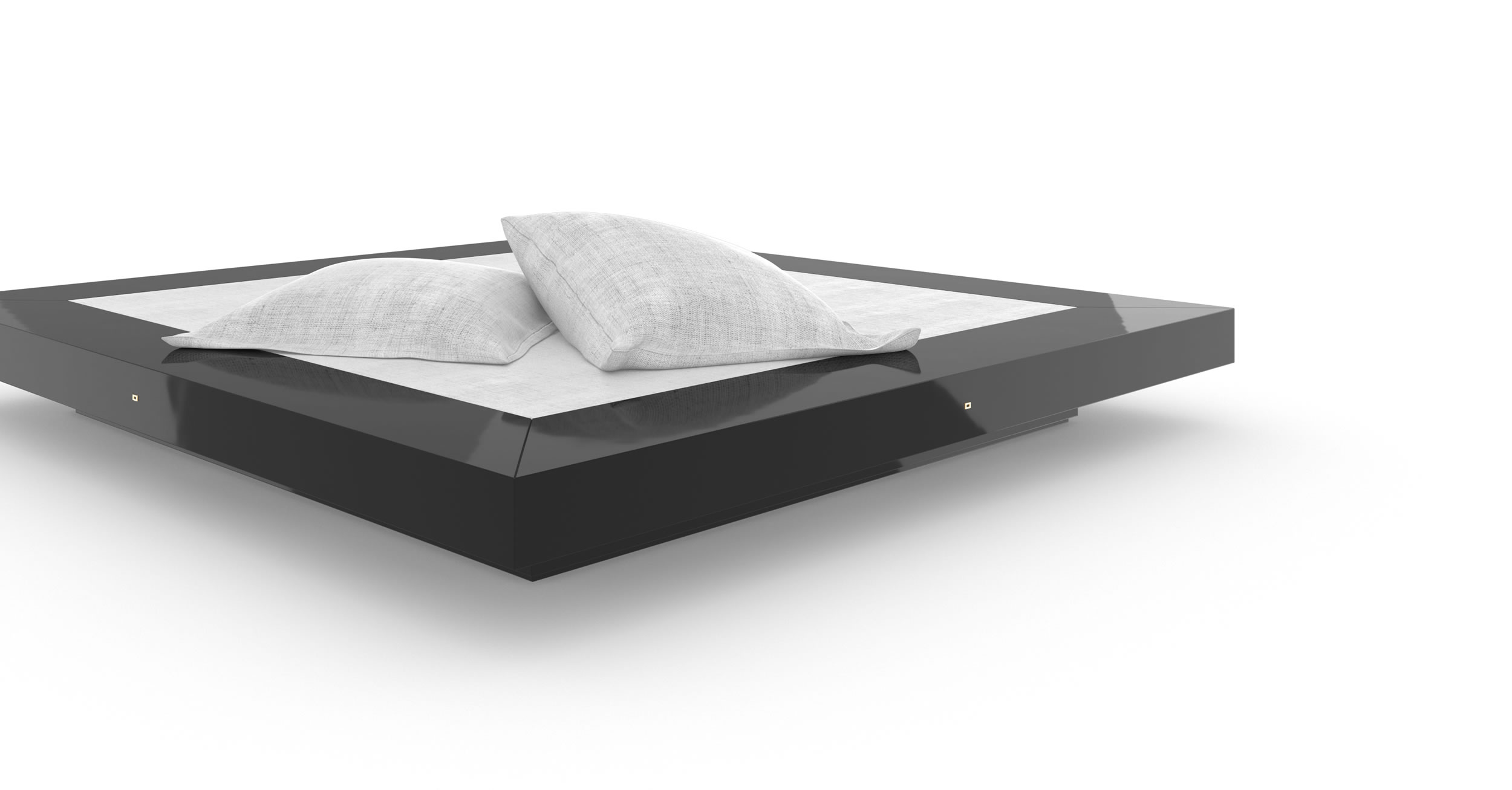 Design Bed Custom Made Black Glossy Exclusive Elegant Design Luxury InteriorFELIX SCHWAKE