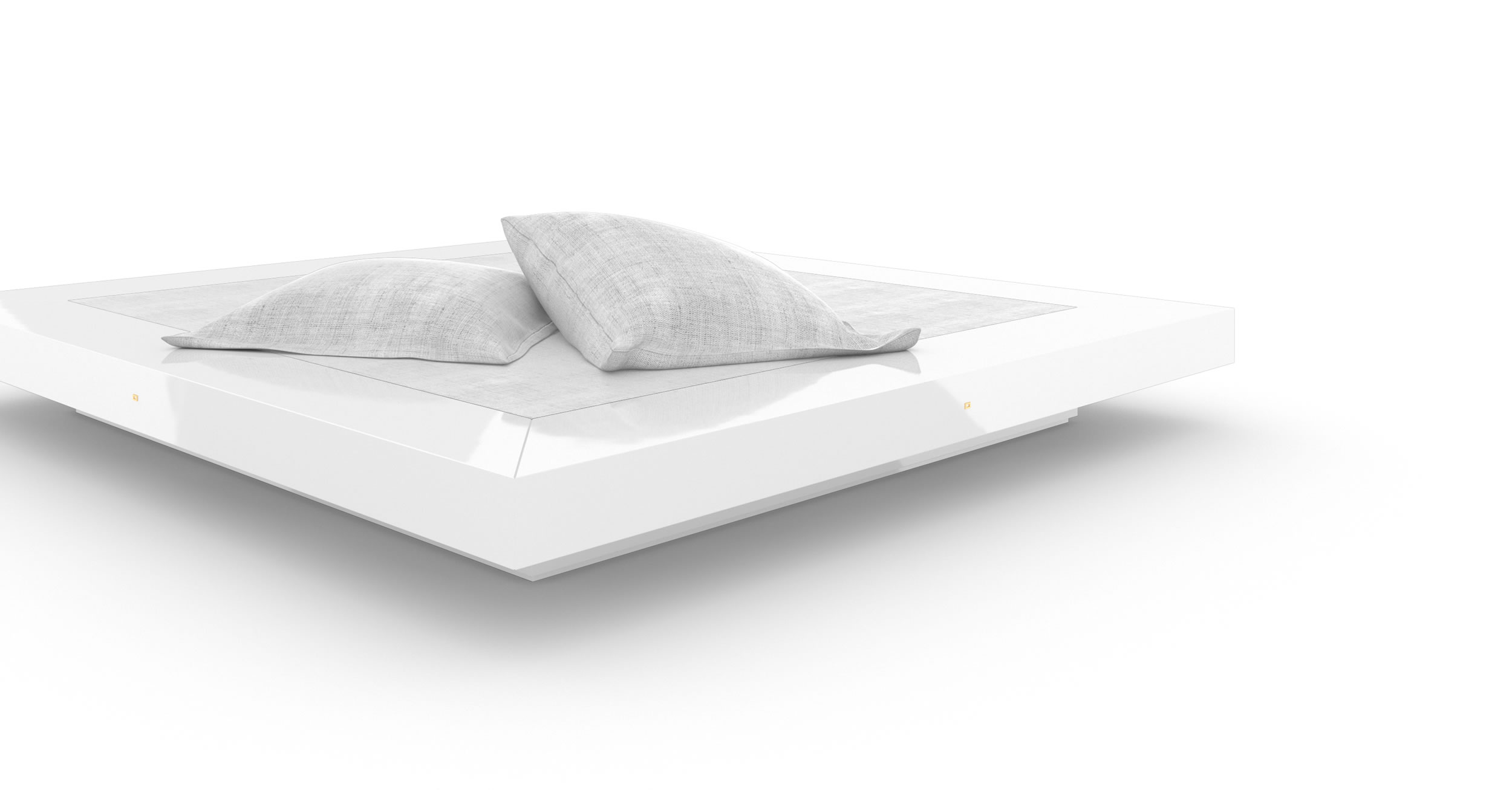 Design Bed Design White Glossy Handcrafted Unique Premium Luxury InteriorFELIX SCHWAKE