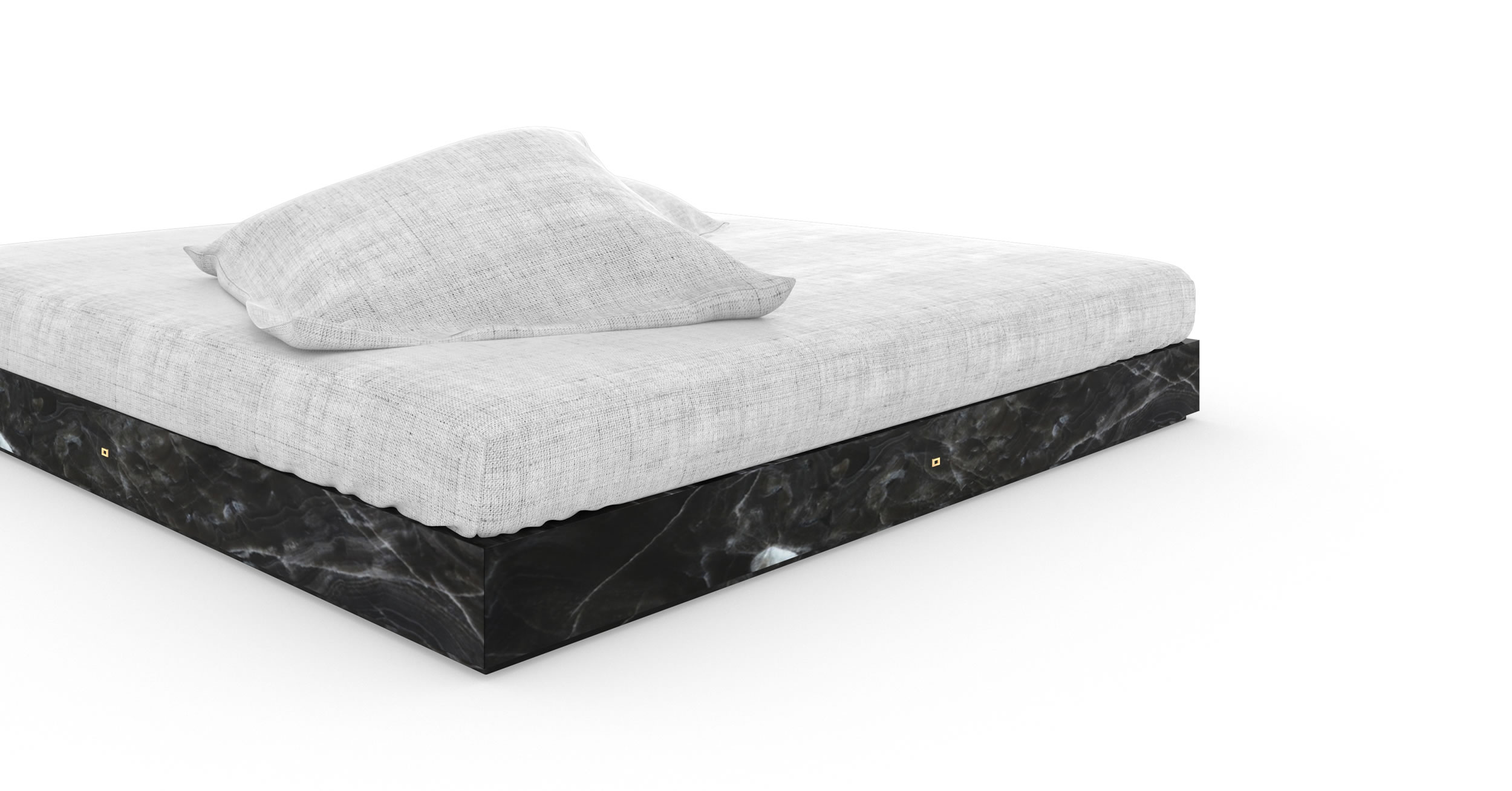 Design Bed Elegant Marble Black Design Handcrafted Refined Exclusive InteriorFELIX SCHWAKE