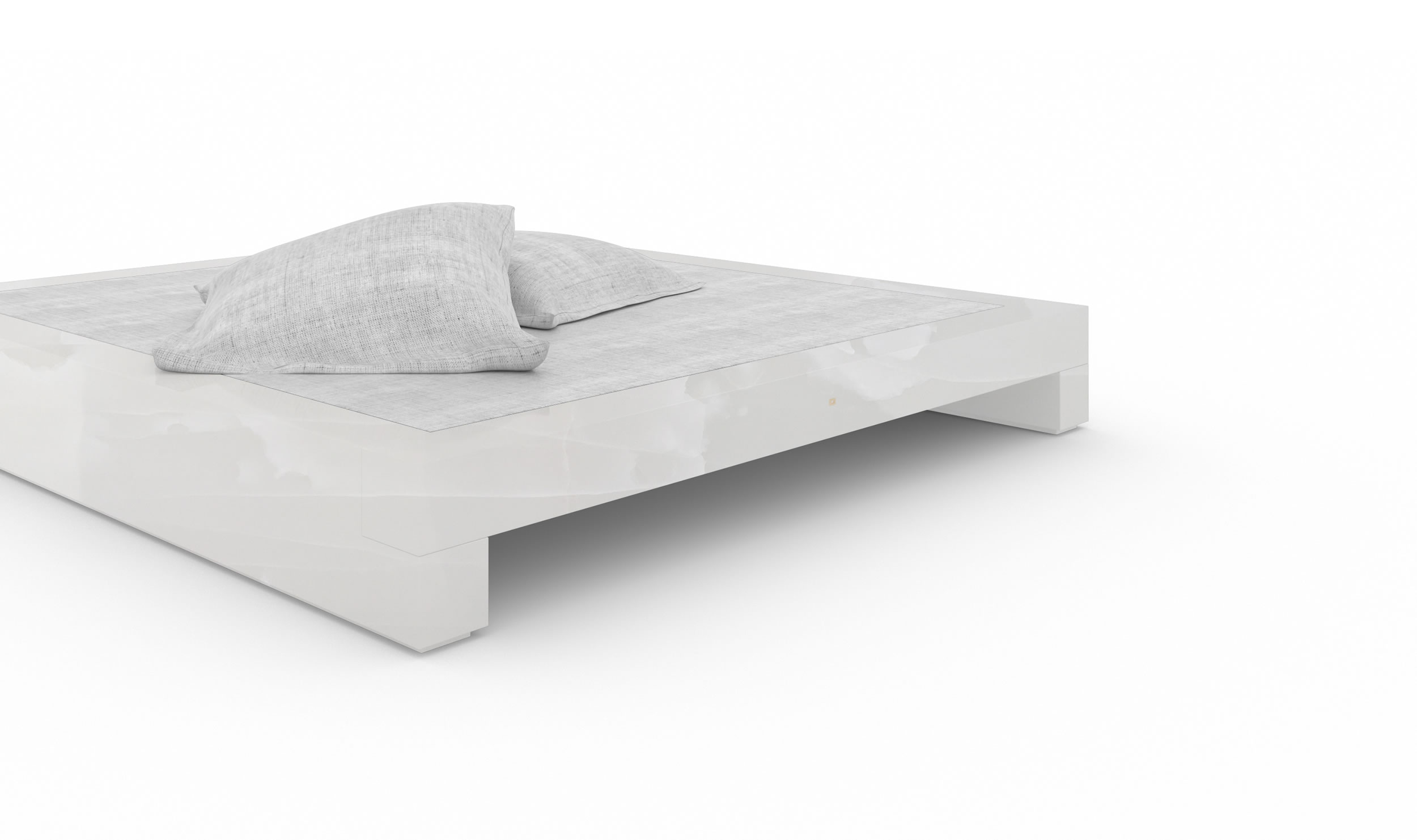 Design Bed Marble White Purist Select Exclusive Handcrafted Design InteriorFELIX SCHWAKE