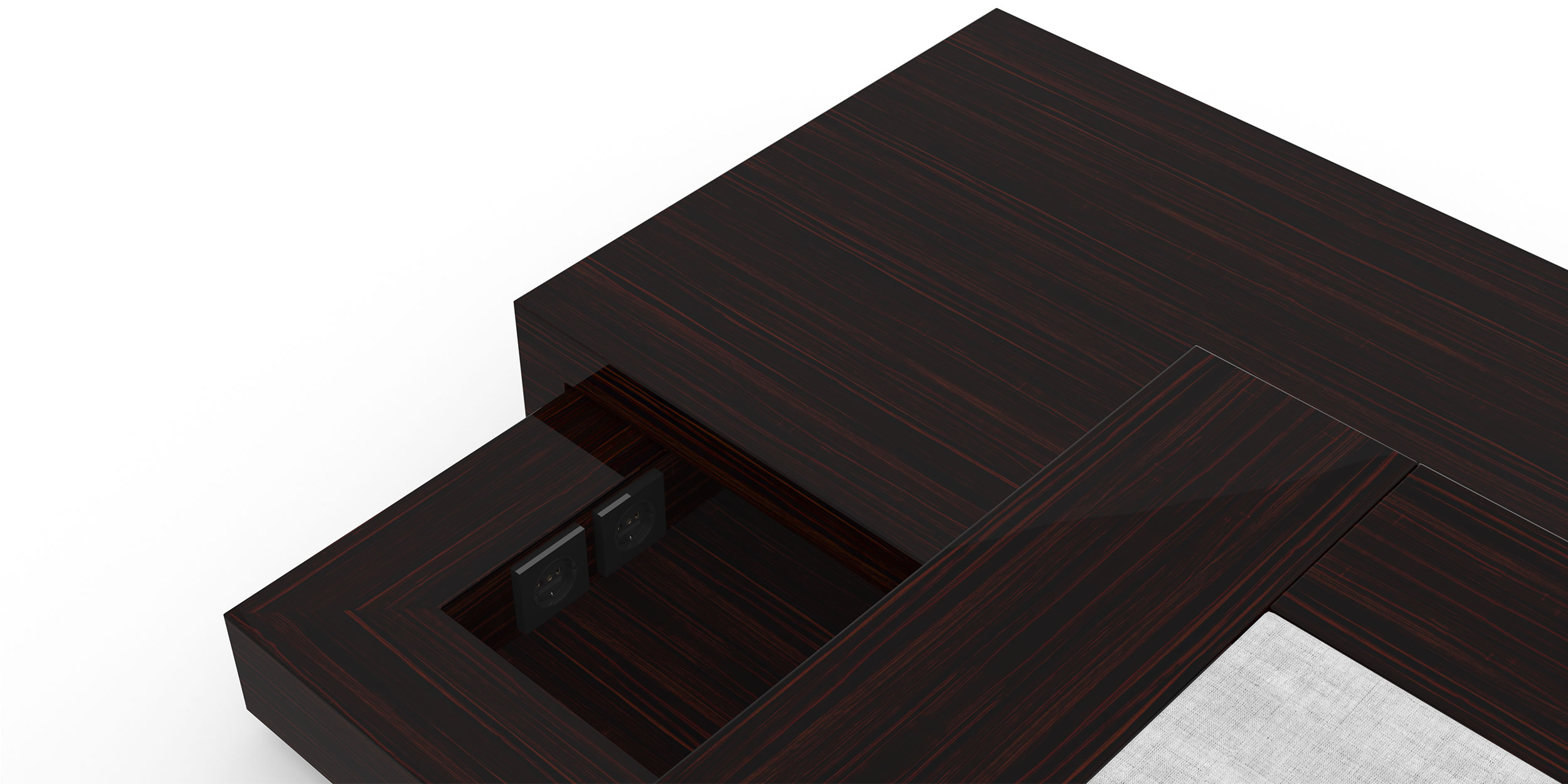 Design Bed Nightstand Drawer Makassar Ebony Refined Handcrafted Purist InteriorFELIX SCHWAKE