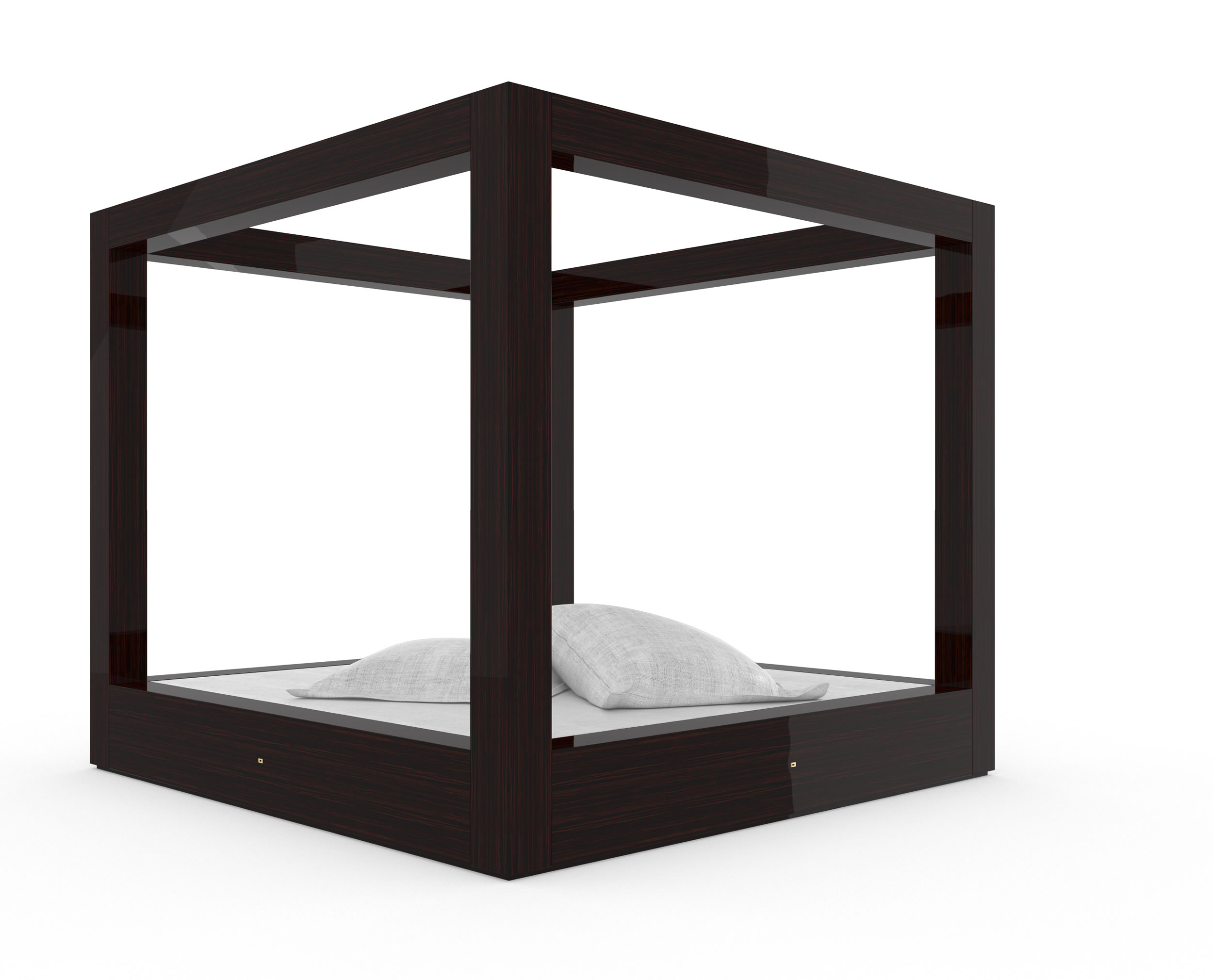 Design Canopy Bed Custom Made Makassar Ebony Exclusive Handcrafted Purist InteriorFELIX SCHWAKE