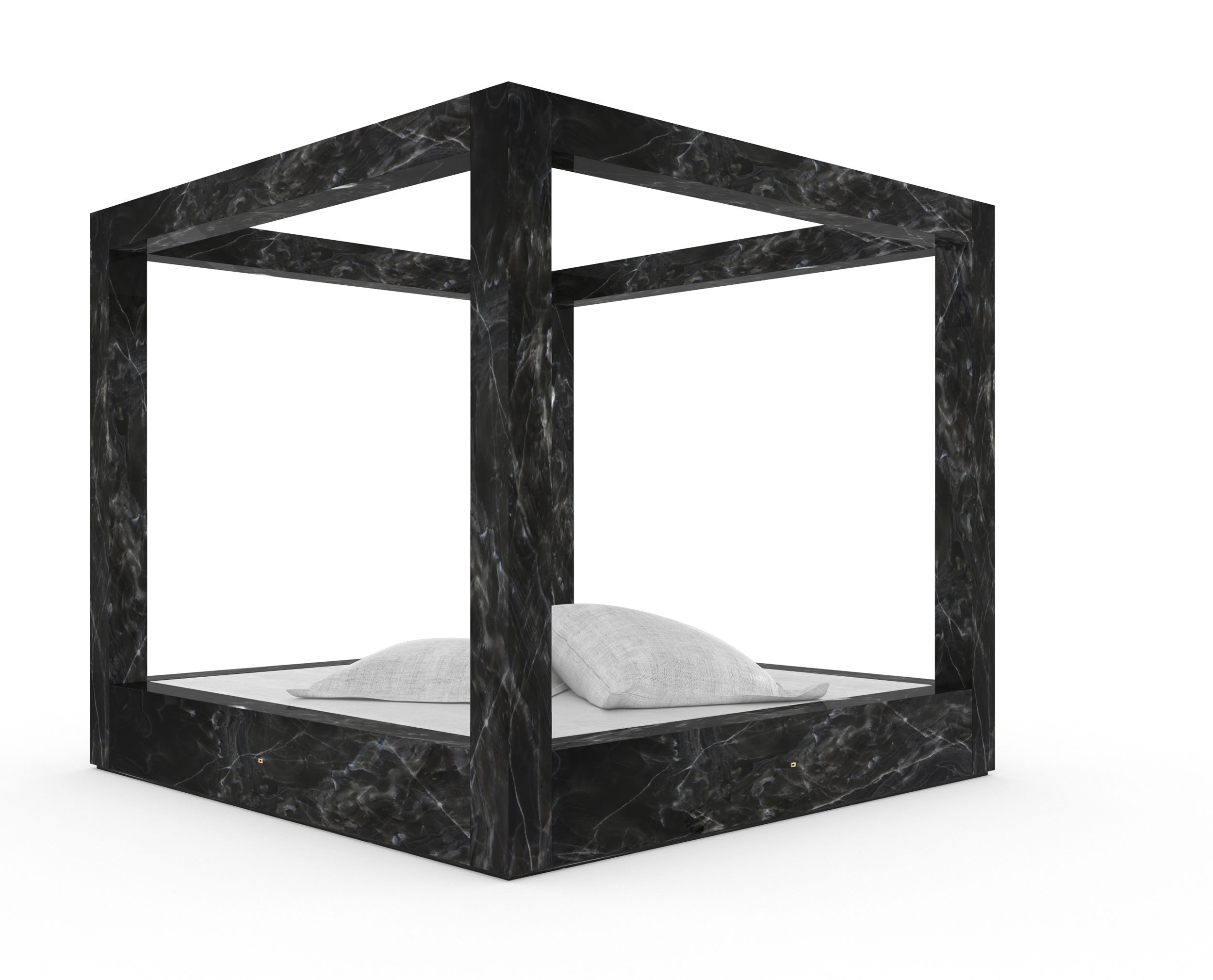 Design Canopy Bed Luxury Marble Black Design Handcrafted Refined Exclusive InteriorFELIX SCHWAKE