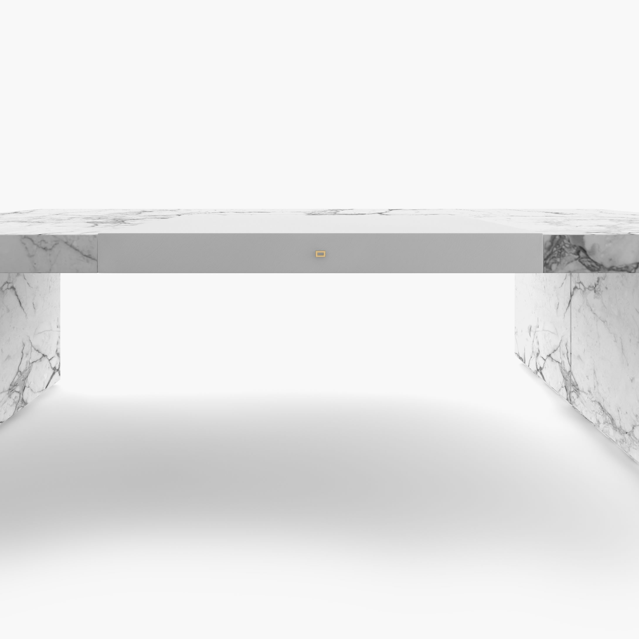 Desk large with sideboard White Arabescato Marble timeless executive office art work Desks FS 419 1 FELIX SCHWAKE