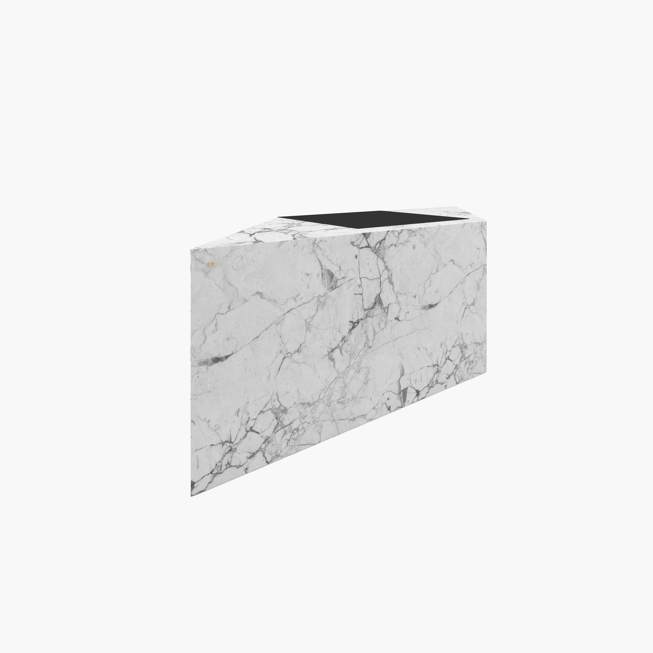 Desk small with pull out writing pads White Arabescato Marble beautiful private workspace piece of art Desks FS 438 FELIX SCHWAKE