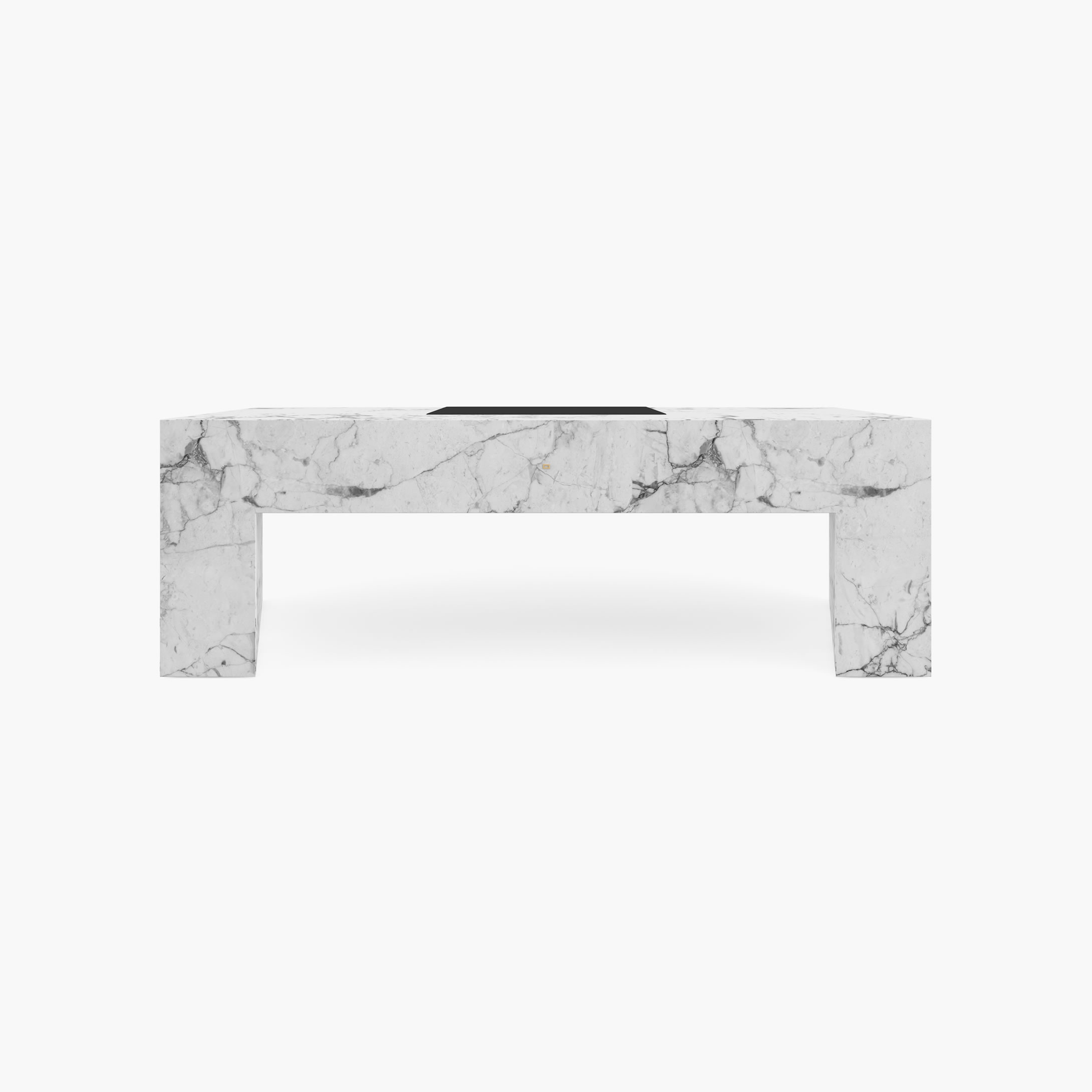 Desk with extensible writing pad White Arabescato Marble limited edition private workspace creation Desks FS 418 2 FELIX SCHWAKE