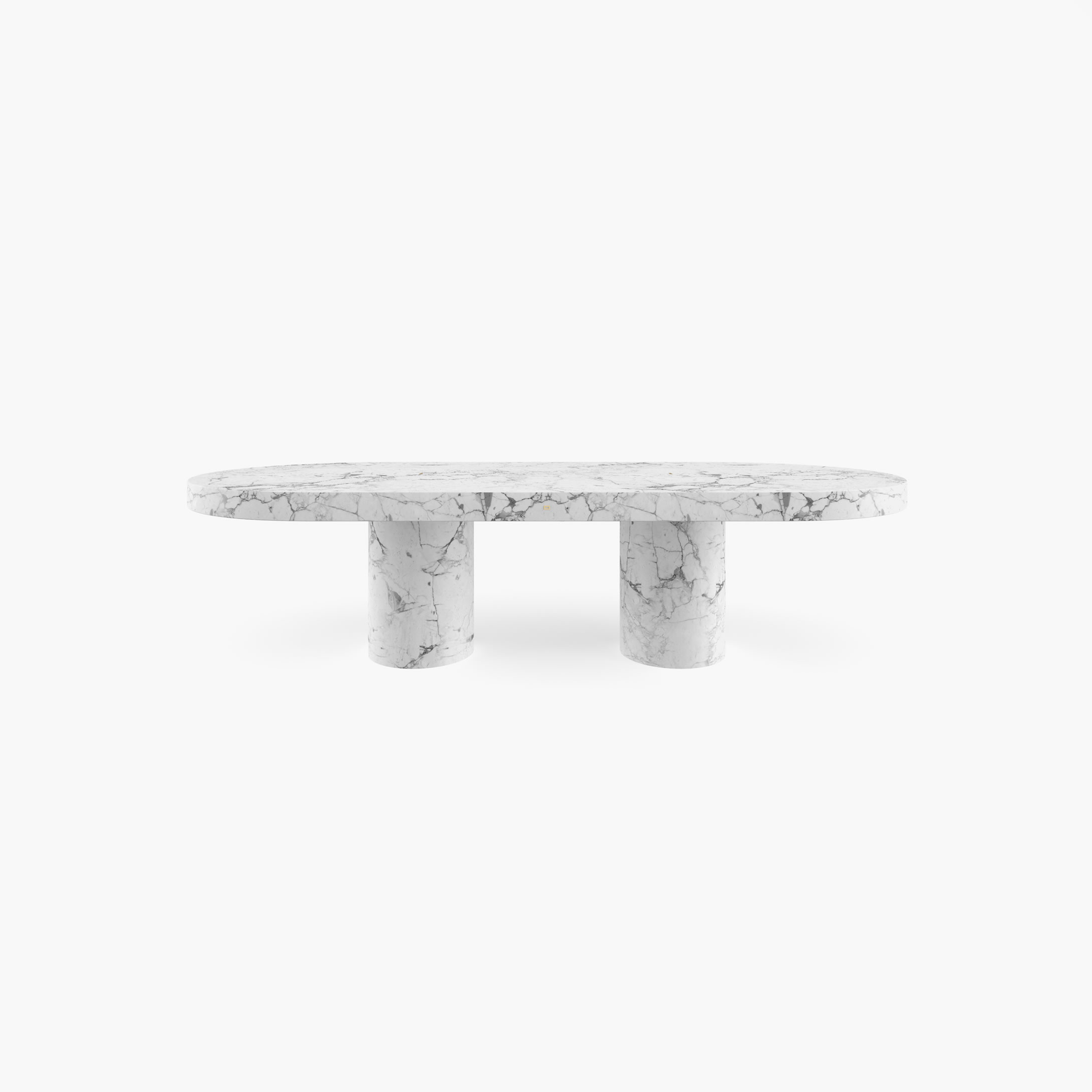 Dining Table Cylinder legs White Arabescato Marble avant gard Dining Room minimalism Dining Tables FS 178 FELIX SCHWAKE