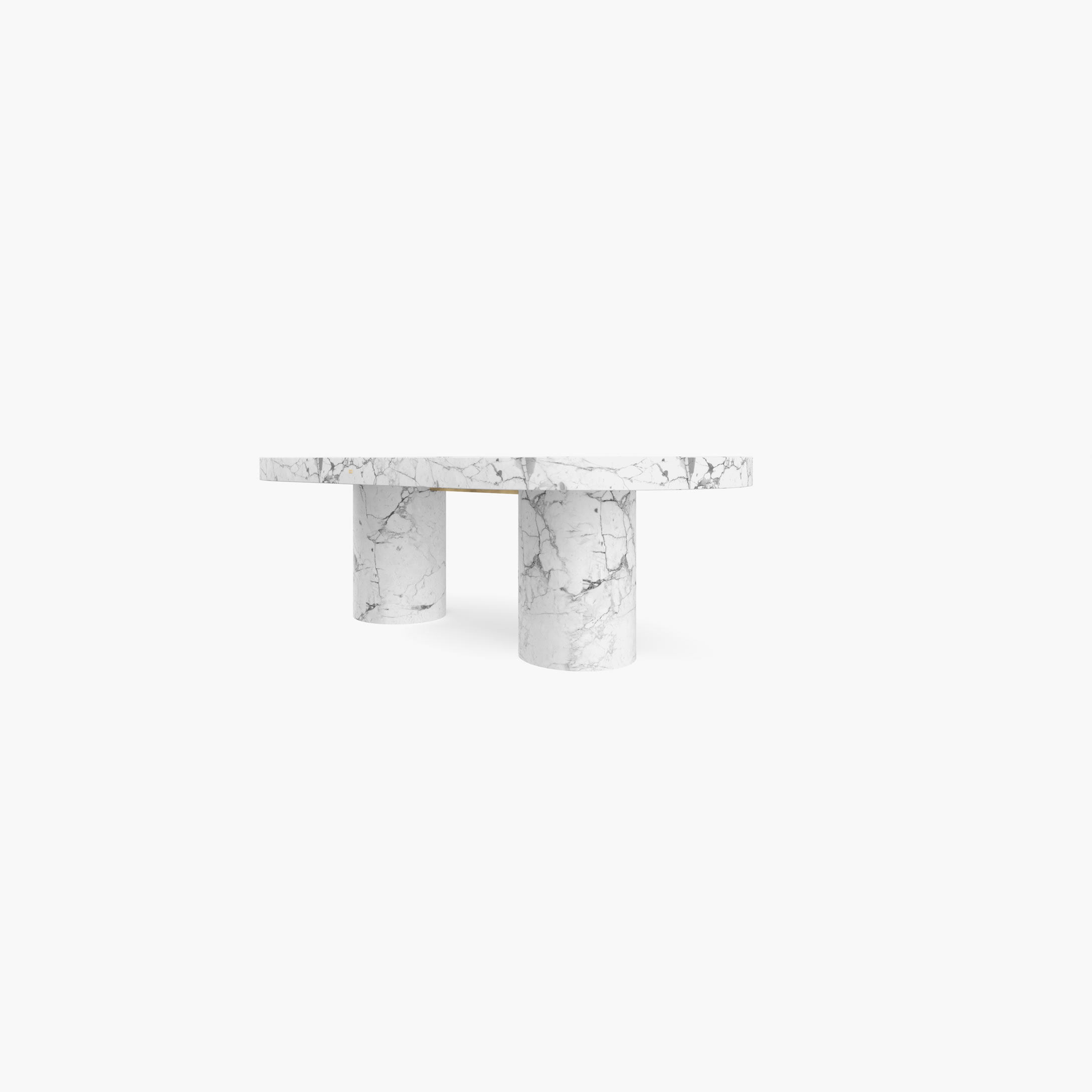 Dining Table Cylinder legs White Arabescato Marble beautiful Dining Room piece of art Dining Tables FS 177 FELIX SCHWAKE