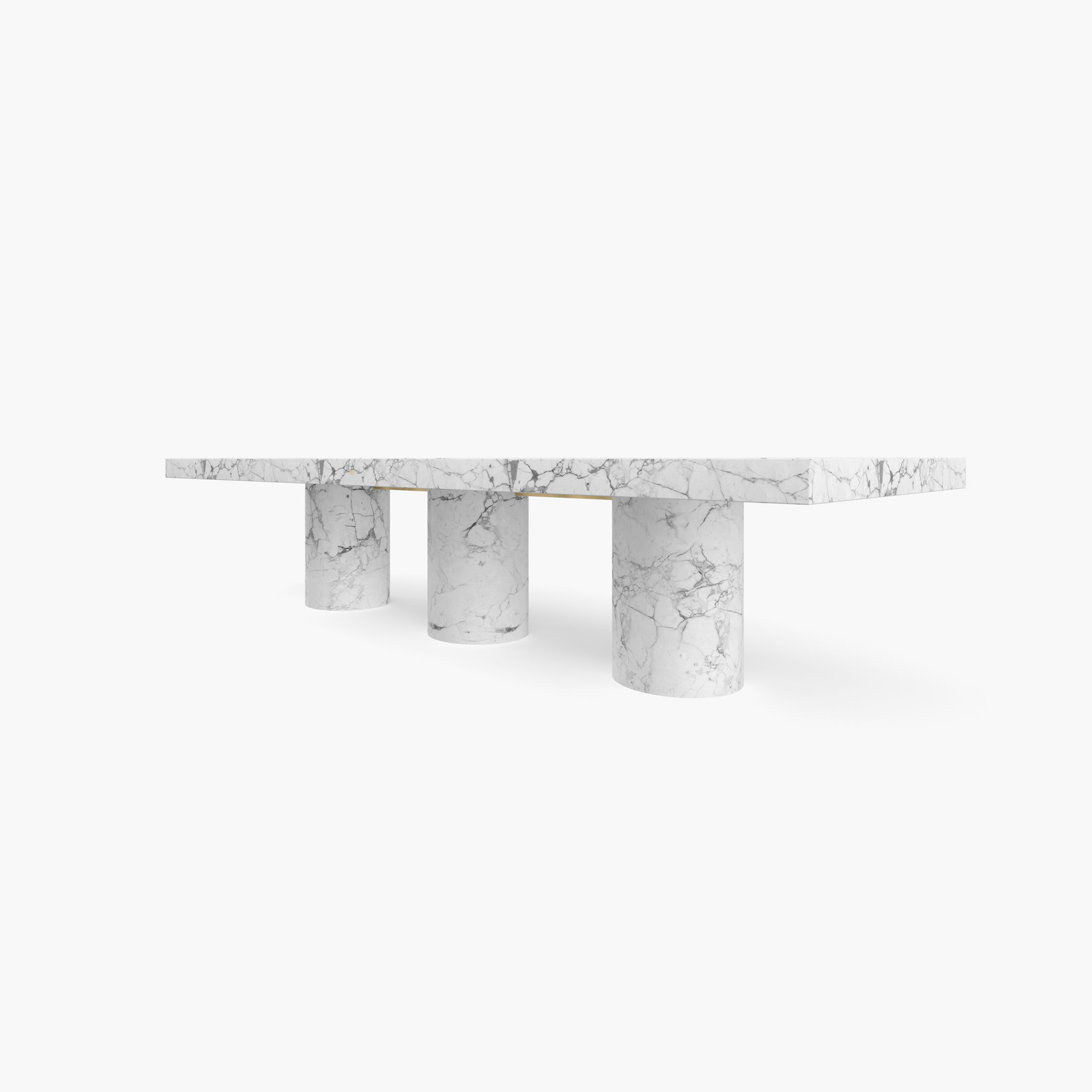 Dining Table Cylinder legs White Arabescato Marble cubic Dining Room masterpiece Dining Tables FS 173 FELIX SCHWAKE