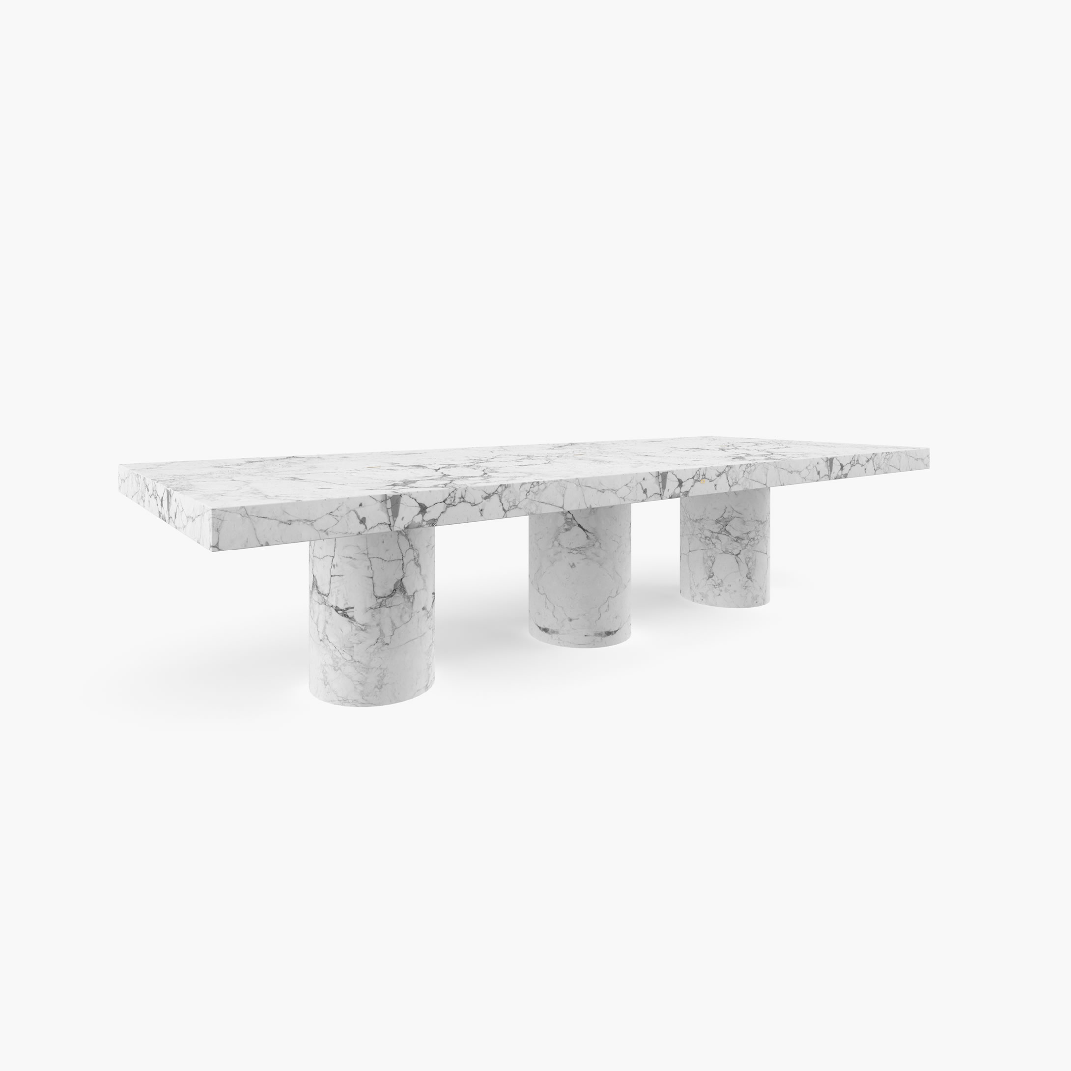 Dining Table Cylinder legs White Arabescato Marble futuristic Dining Room Luxury Dining Tables FS 173 FELIX SCHWAKE