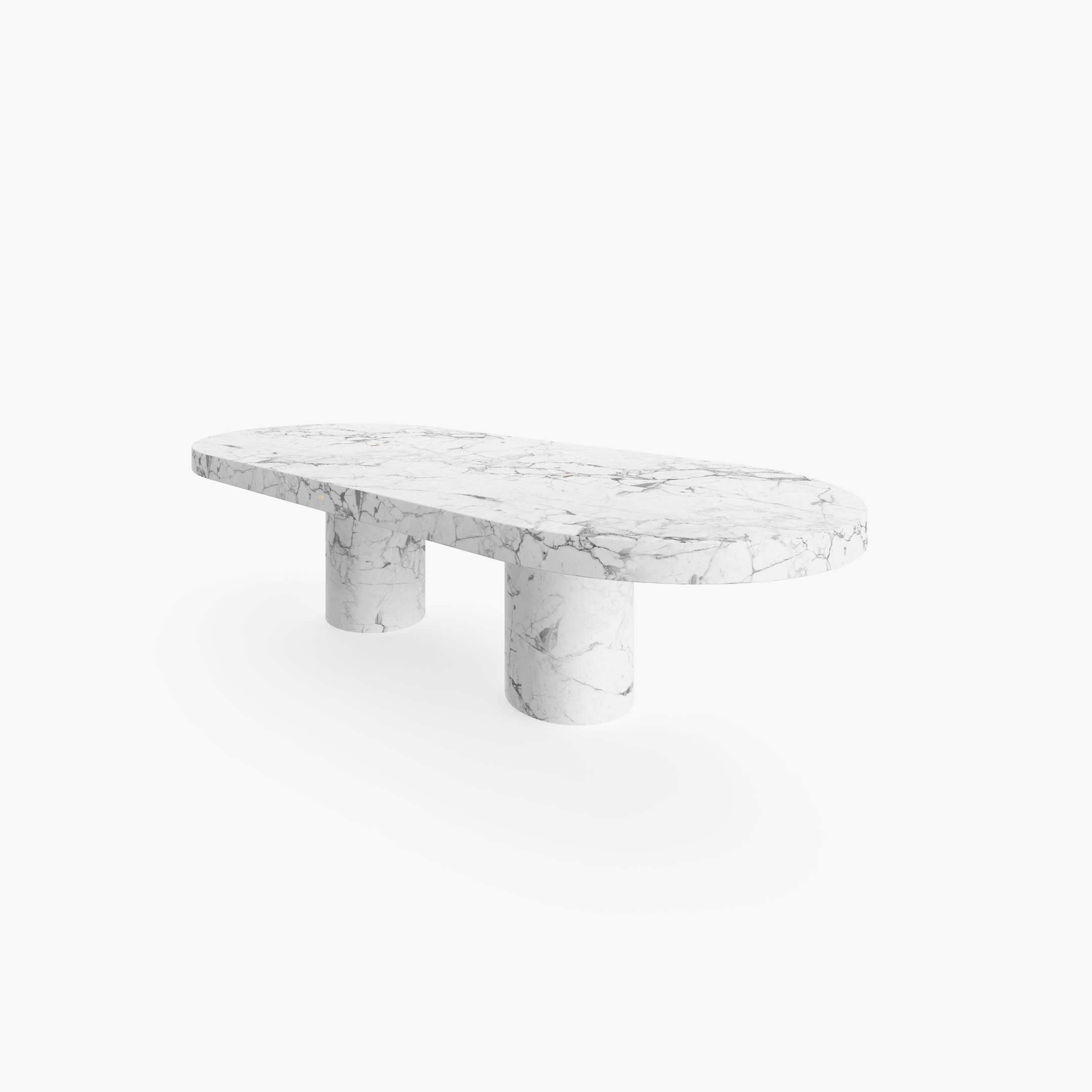 Dining Table Cylinder legs White Arabescato Marble geometric Dining Room masterpieces Dining Tables FS 178 FELIX SCHWAKE