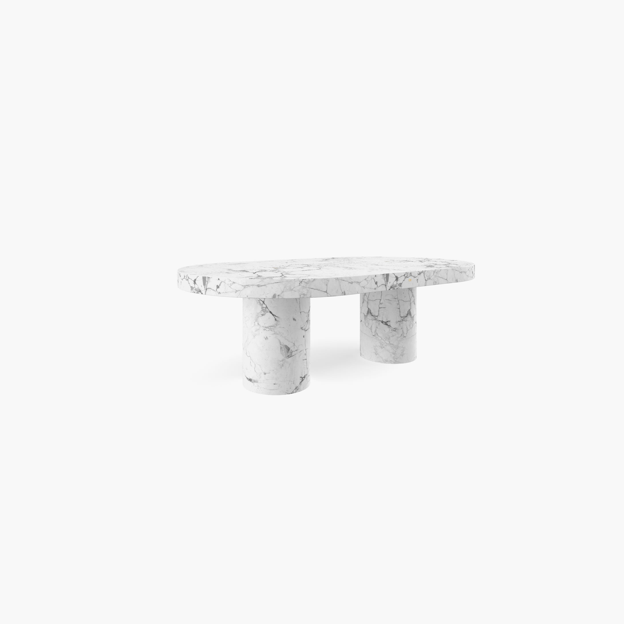 Dining Table Cylinder legs White Arabescato Marble high end Dining Room modern art Dining Tables FS 177 FELIX SCHWAKE