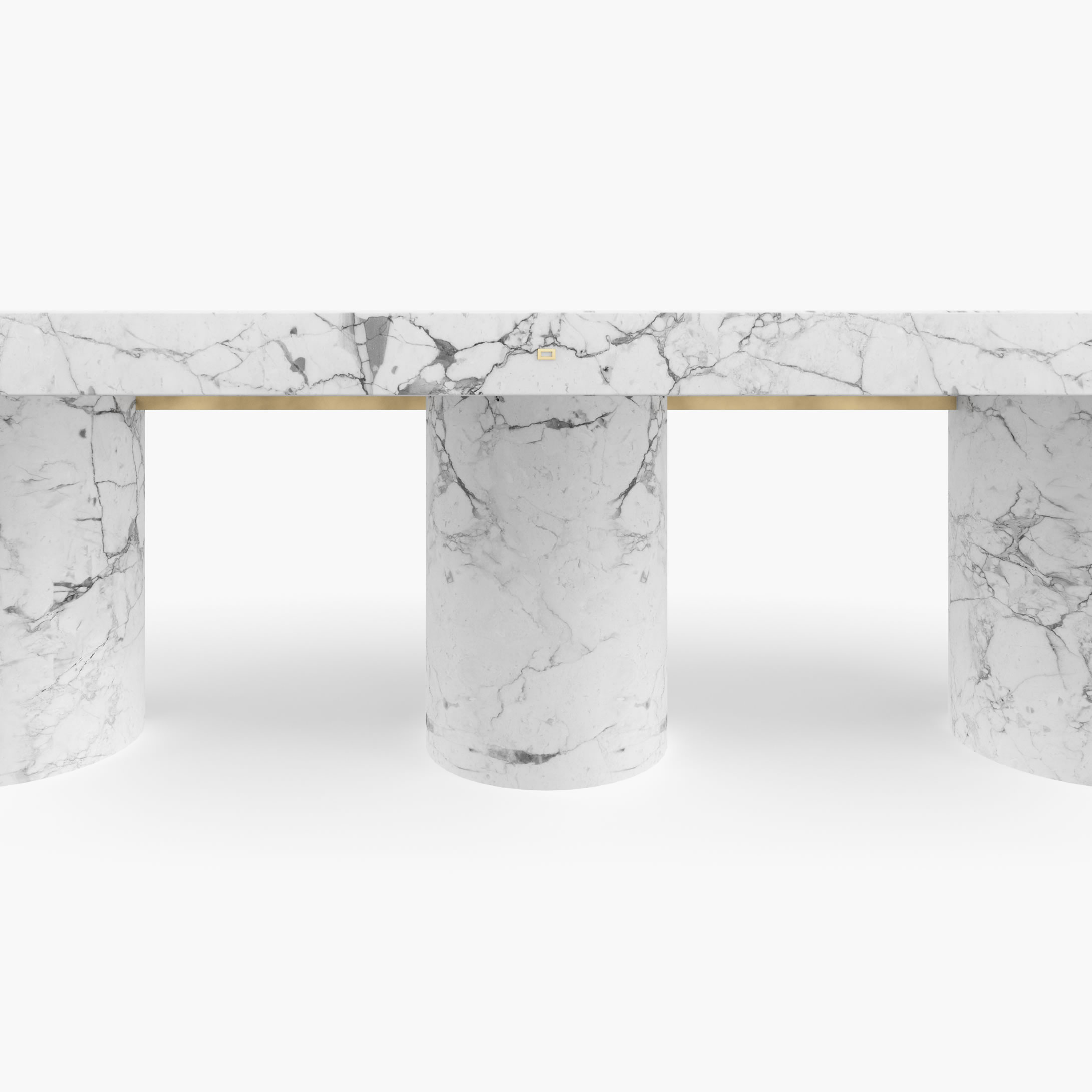 Dining Table Cylinder legs White Arabescato Marble timeless Dining Room art work Dining Tables FS 173 FELIX SCHWAKE
