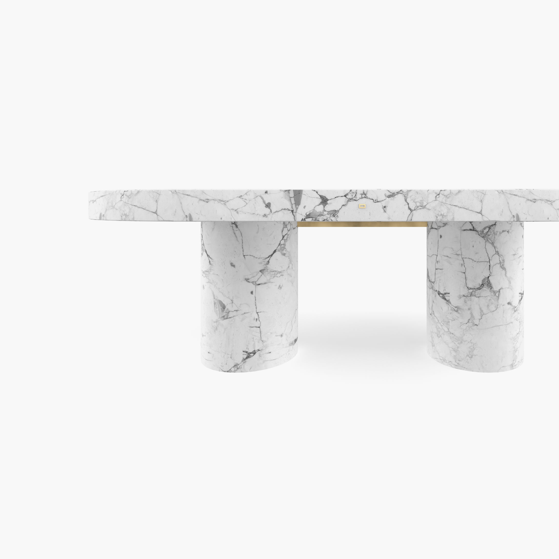 Dining Table Cylinder legs White Arabescato Marble timeless Dining Room art work Dining Tables FS 177 FELIX SCHWAKE