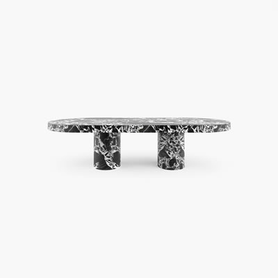 Dining Table Marble Black White FS178