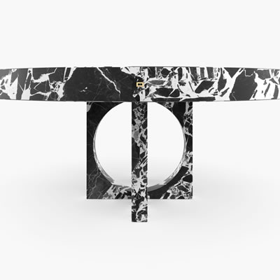 Dining Table Marble Black White FS194c