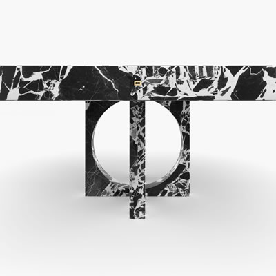 Dining Table Marble Black White FS194h