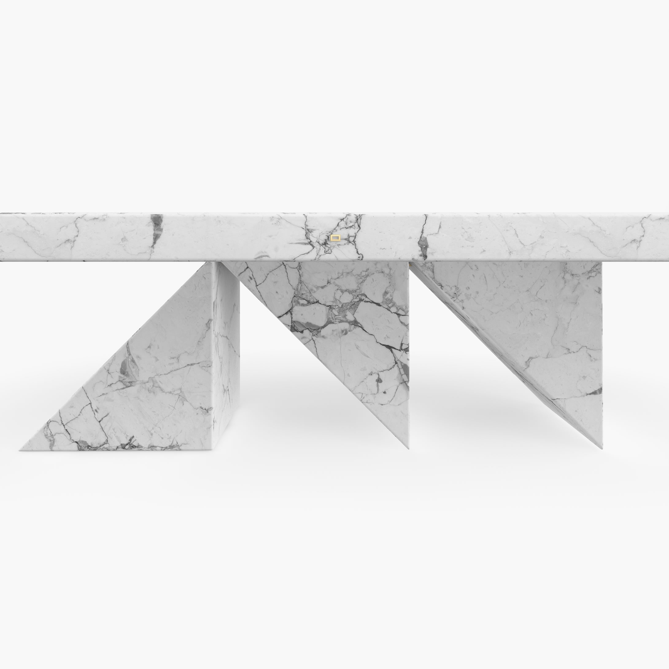 Dining Table Prisms legs White Arabescato Marble architectural Dining Room art work Dining Tables FS 190 1 FELIX SCHWAKE