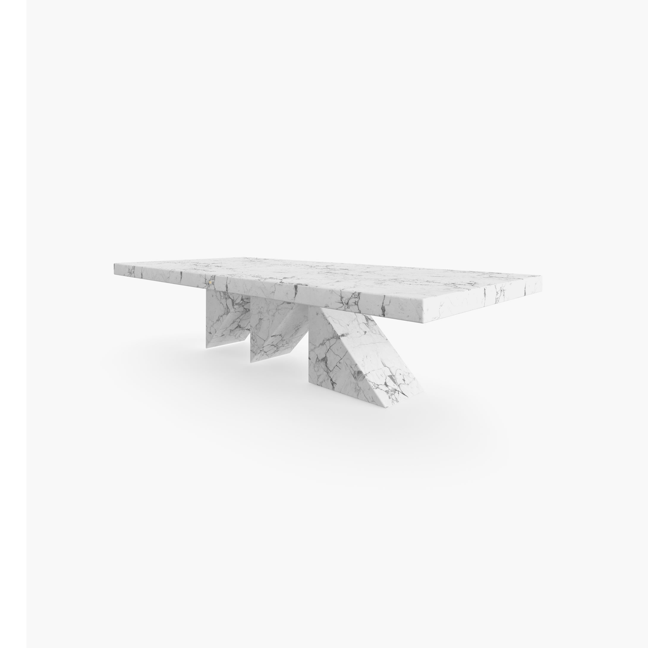Dining Table Prisms legs White Arabescato Marble art Dining Room art works Dining Tables FS 190 1 FELIX SCHWAKE