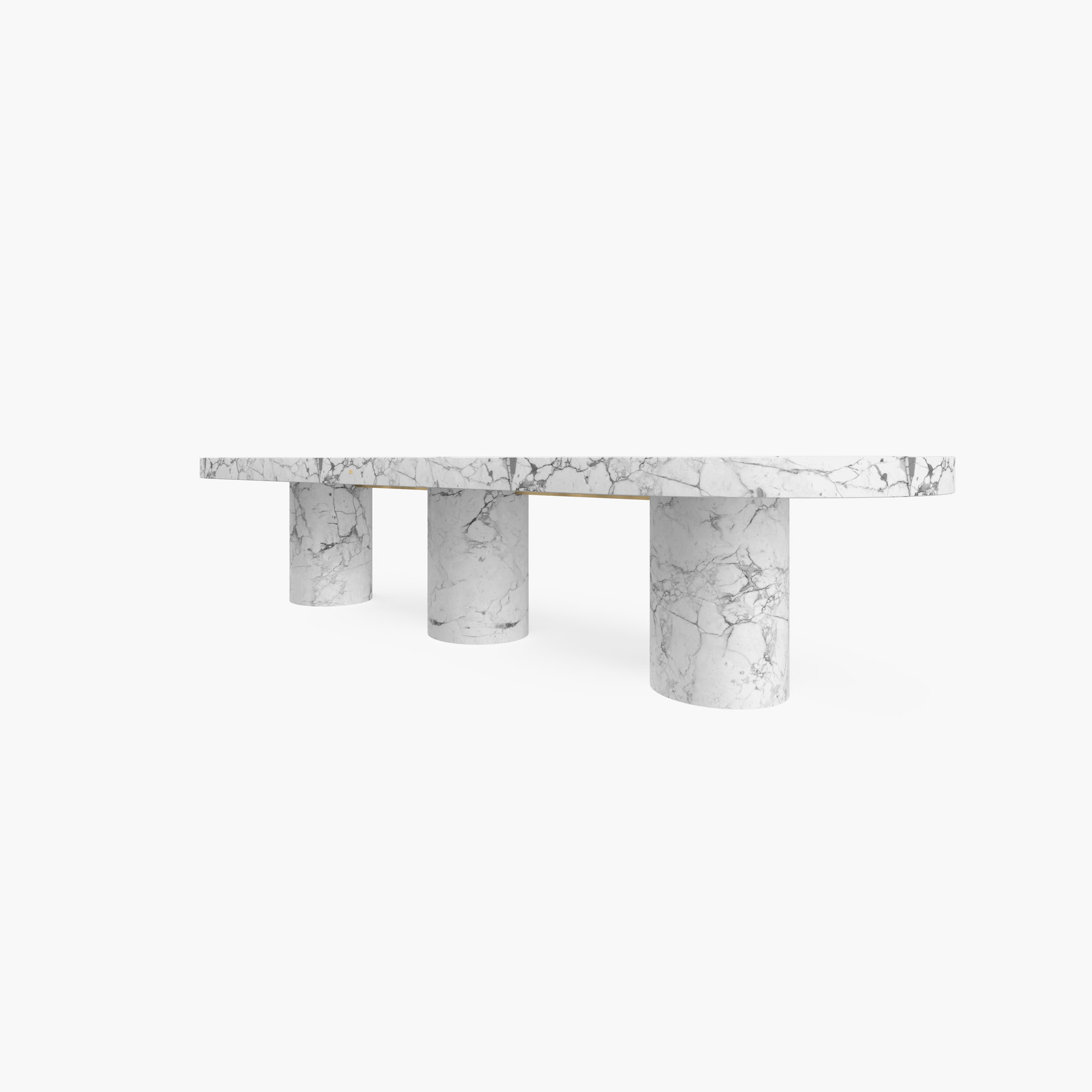 Dining Table large Cylinder legs White Arabescato Marble iconic Dining Room modern art Dining Tables FS 179 FELIX SCHWAKE
