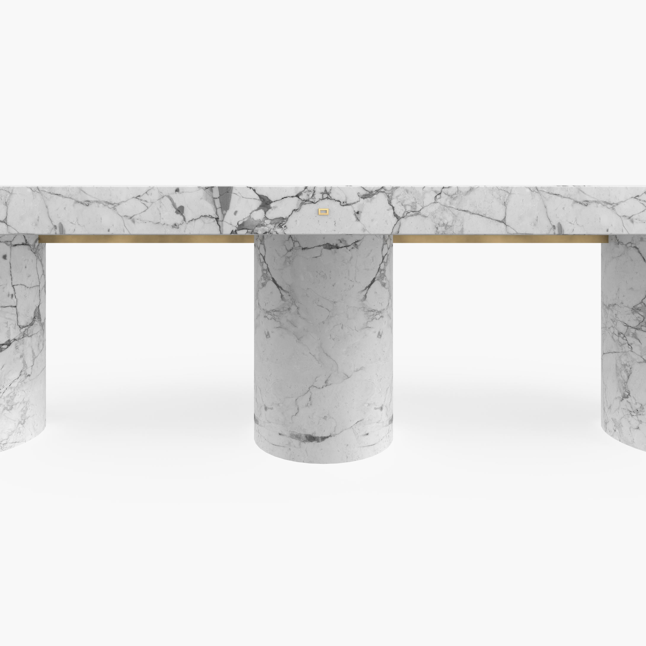 Dining Table large Cylinder legs White Arabescato Marble minimalistic Dining Room interior design Dining Tables FS 179 FELIX SCHWAKE