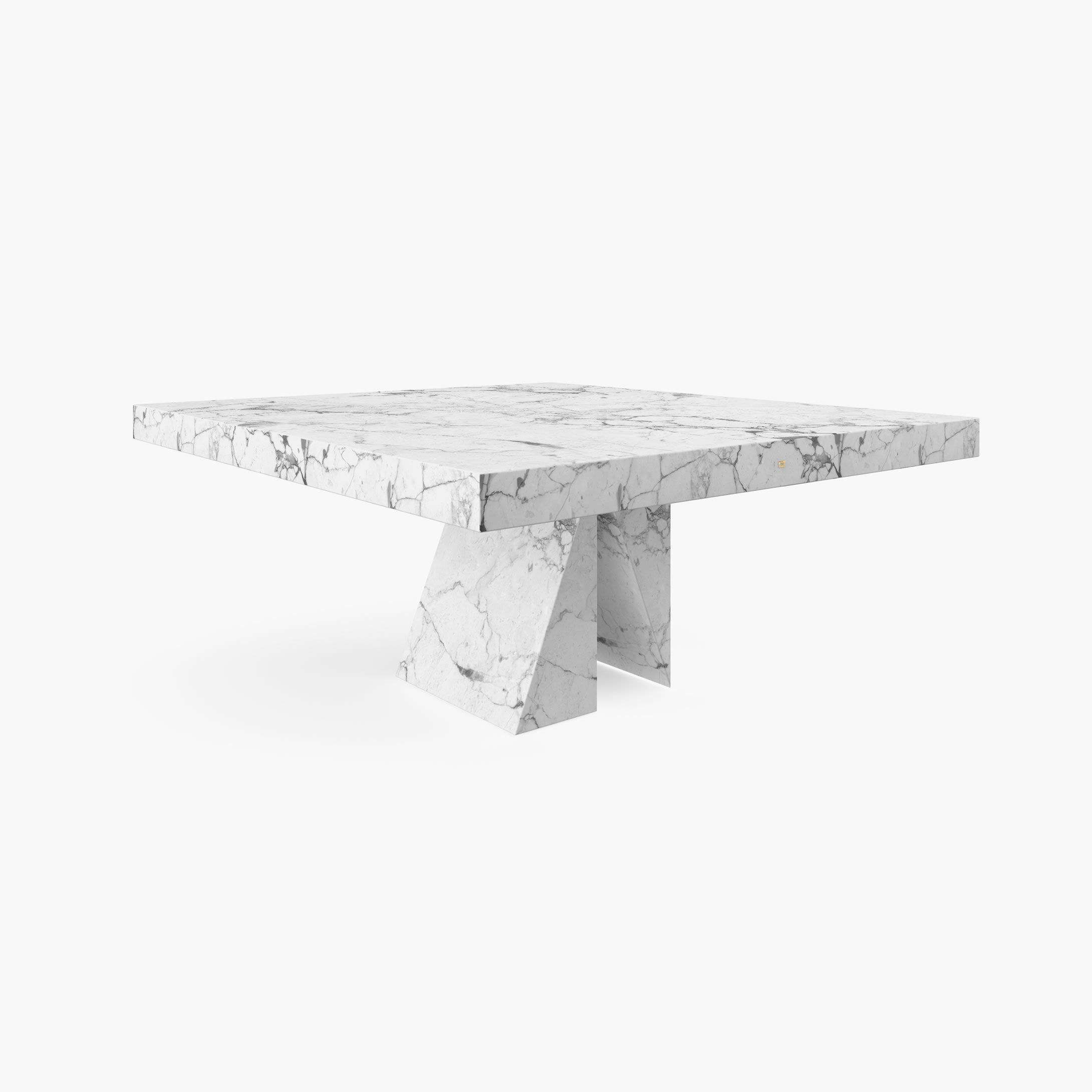 Dining Table prisms legs White Arabescato Marble elegant Dining Room piece of art Dining Tables FS 194 I FELIX SCHWAKE