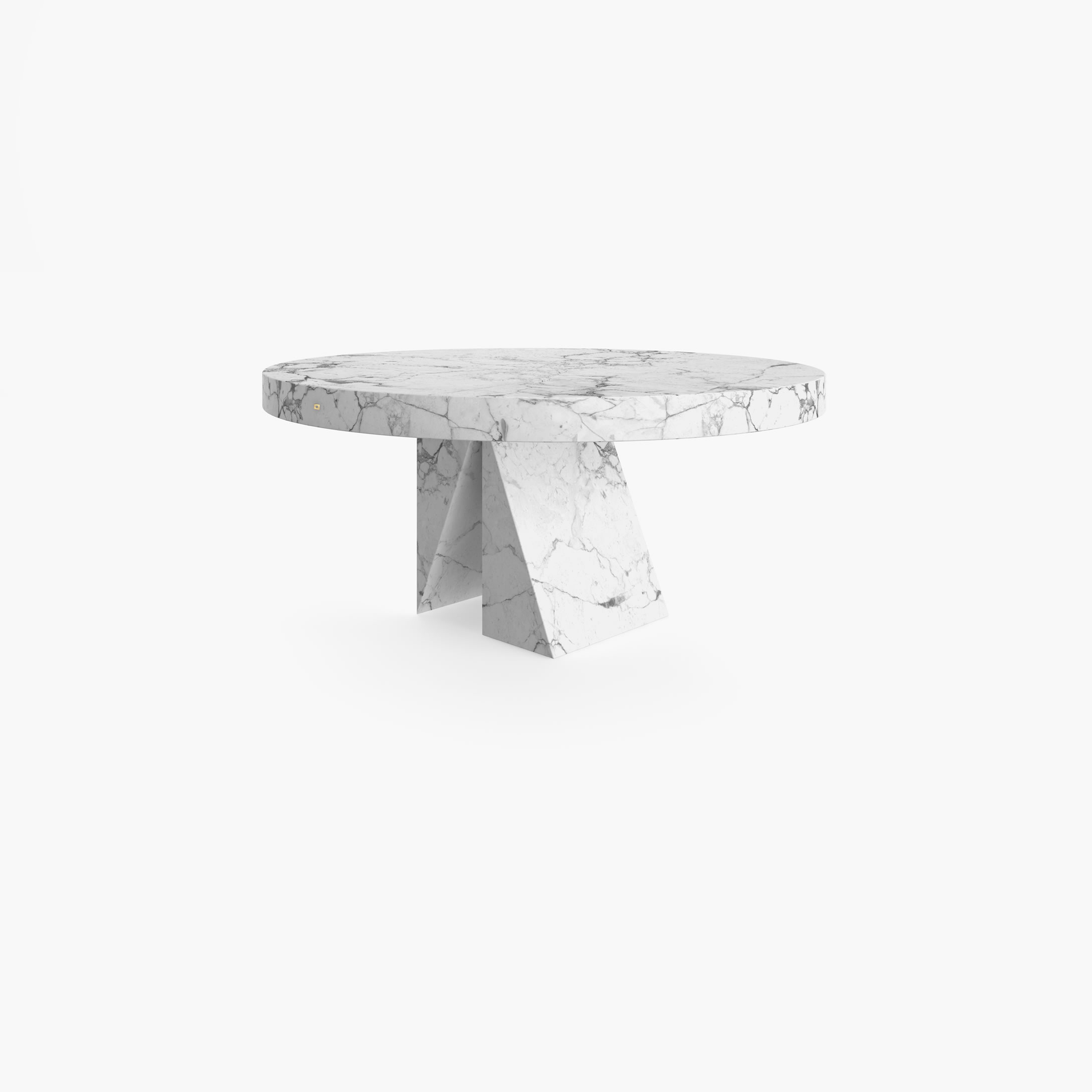 Dining Table round prisms legs White Arabescato Marble exclusive Dining Room design Dining Tables FS 194 D FELIX SCHWAKE