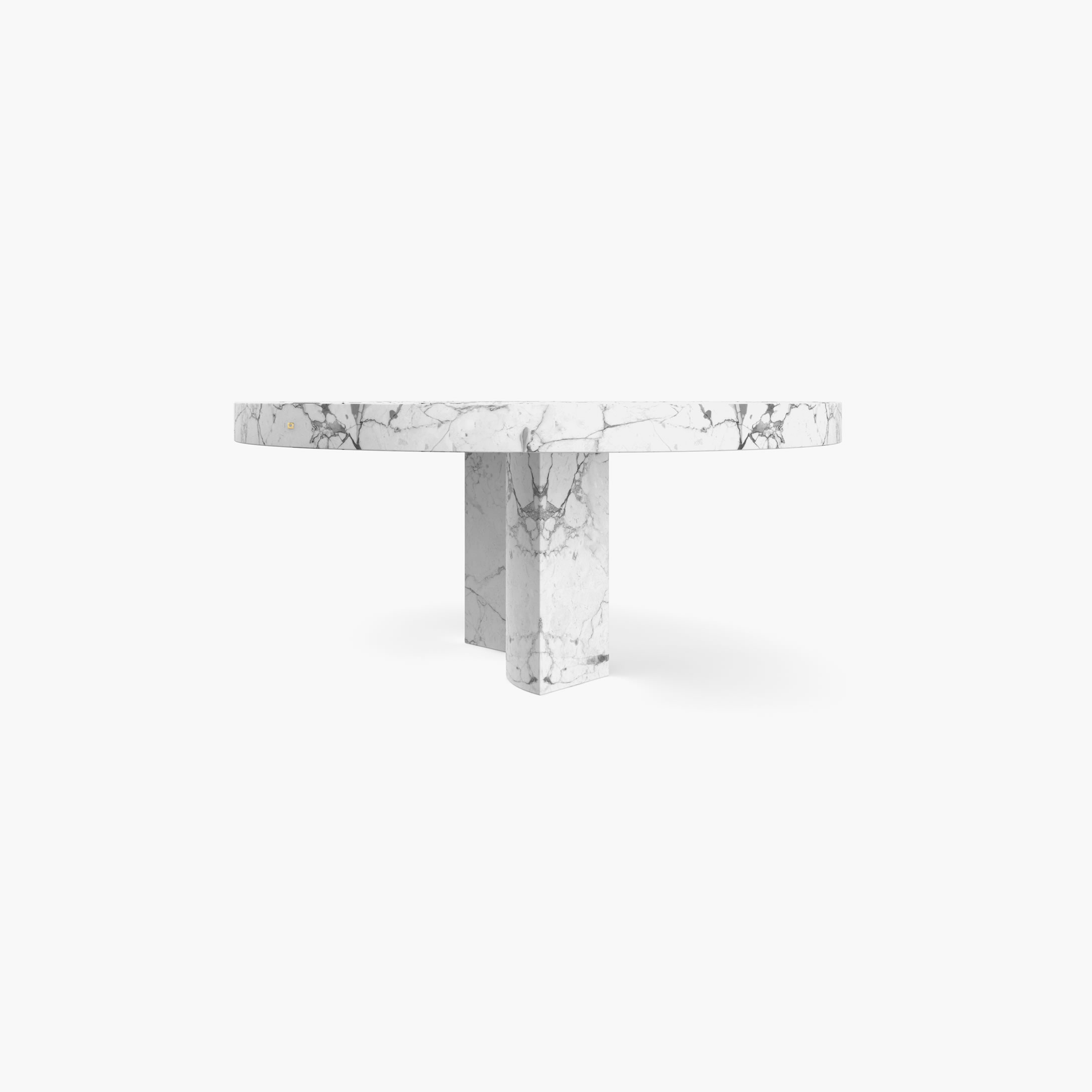 Dining Table round quarter cylinder segments legs White Arabescato Marble artistic Dining Room art works Dining Tables FS 194 A FELIX SCHWAKE