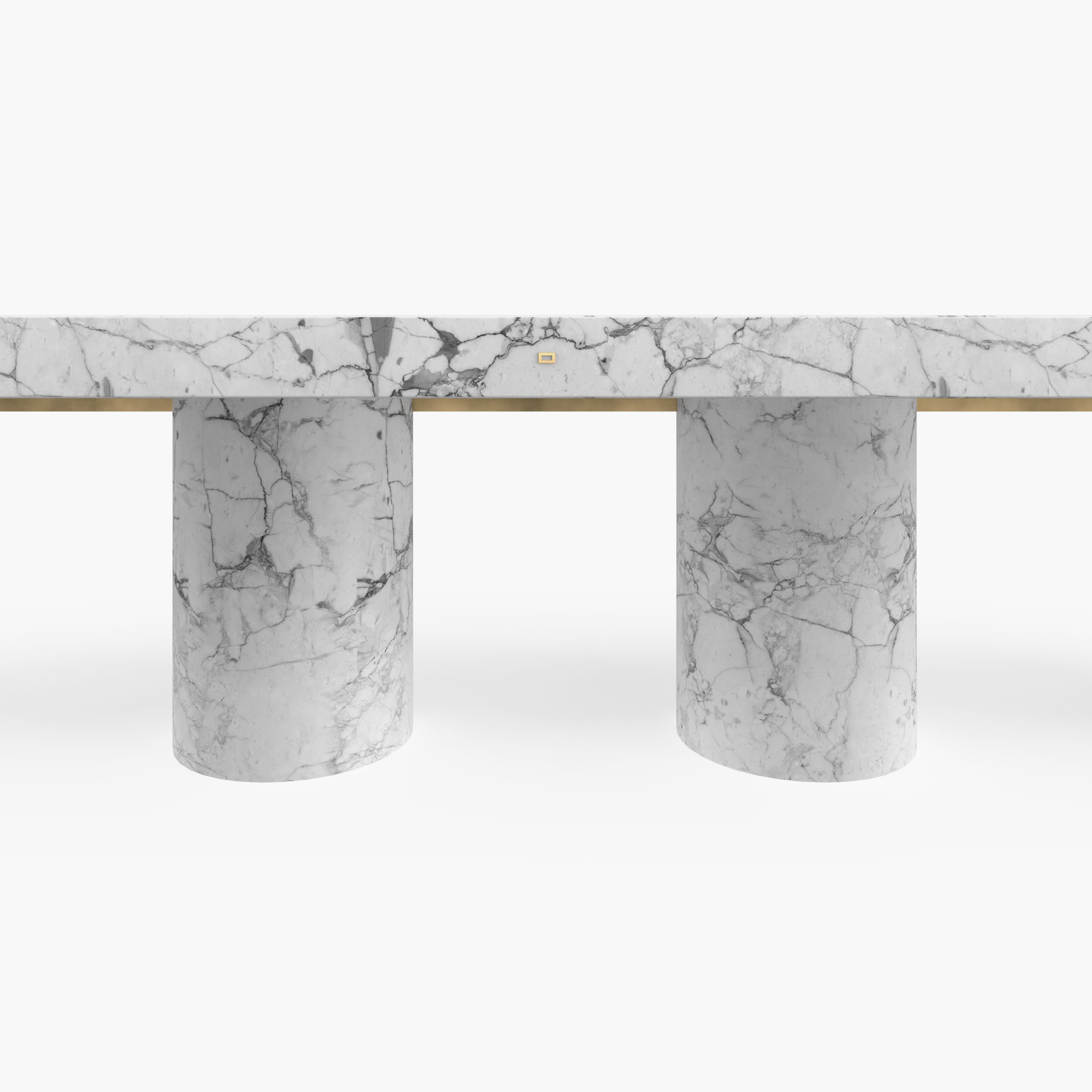 Dining Table very large Cylinder legs White Arabescato Marble minimalist Dining Room Luxury Dining Tables FS 180 FELIX SCHWAKE