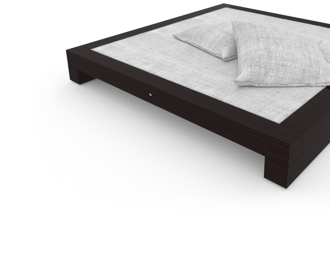 FELIX SCHWAKE BED I High Gloss Makassar Ebony Black Precious Wood Mirror Polish Piano Finish Customize Designer Bed