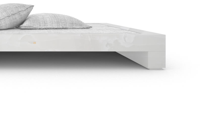 FELIX SCHWAKE BED I onyx marble white minimalist designer bed