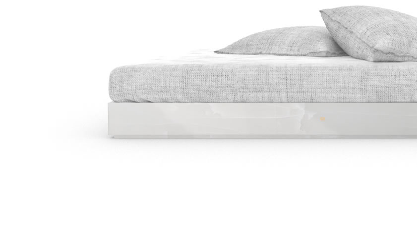 FELIX SCHWAKE BED IV onyx marble white minimalist boxspring bed