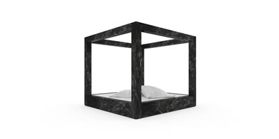 FELIX SCHWAKE BED V Canopy Bed Marble Onyx Black art purism