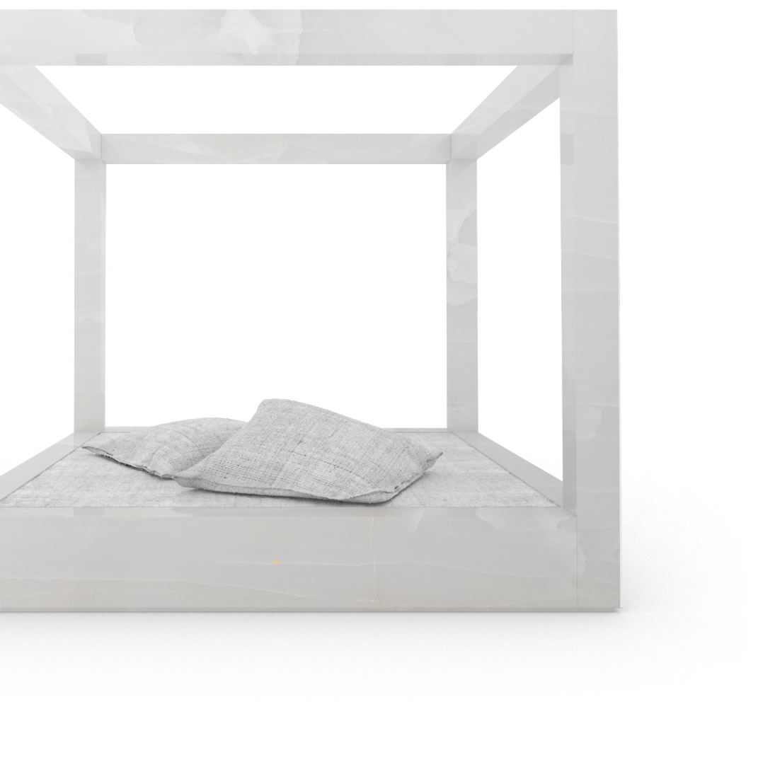 FELIX SCHWAKE BED V onyx marble white minimalist poster bed