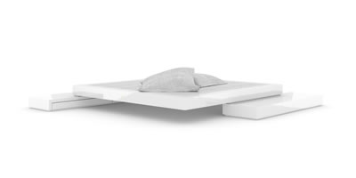 FELIX SCHWAKE BED VI piano lacquer white individually customized