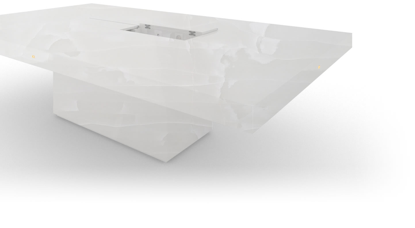 FELIX SCHWAKE BOARDROOM TABLE II I conference table onyx marble white luxurious conference table