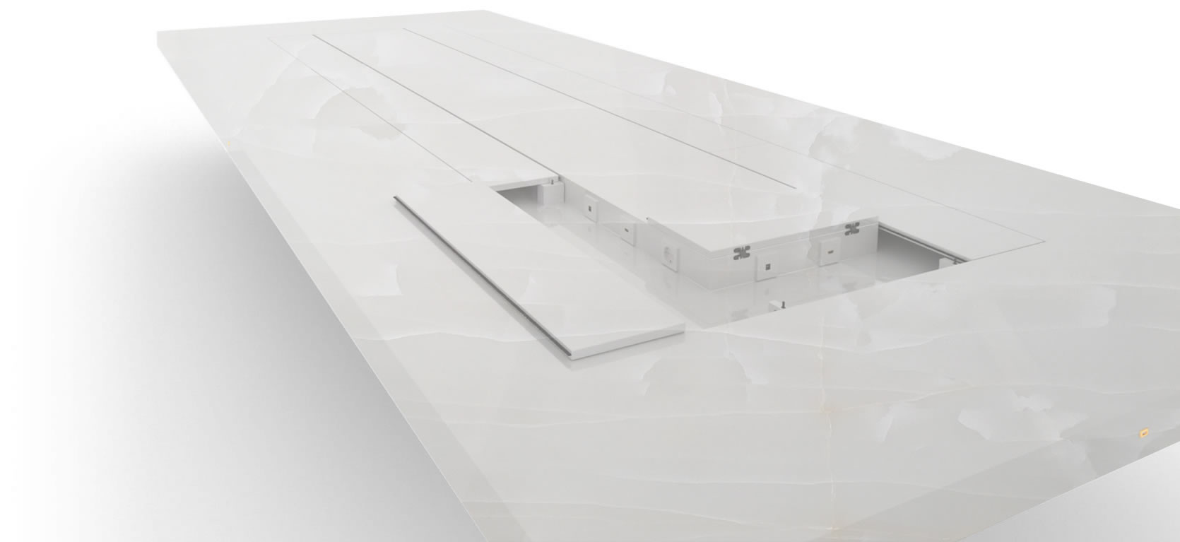 FELIX SCHWAKE BOARDROOM TABLE II V large structure onyx marble white modern boardroom table structure