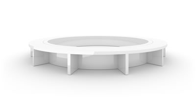 FELIX SCHWAKE BOARDROOM TABLE VI ring structure piano lacquer white individually customized