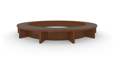 FELIX SCHWAKE BOARDROOM TABLE VI ring structure precious wood mahogany individually customized