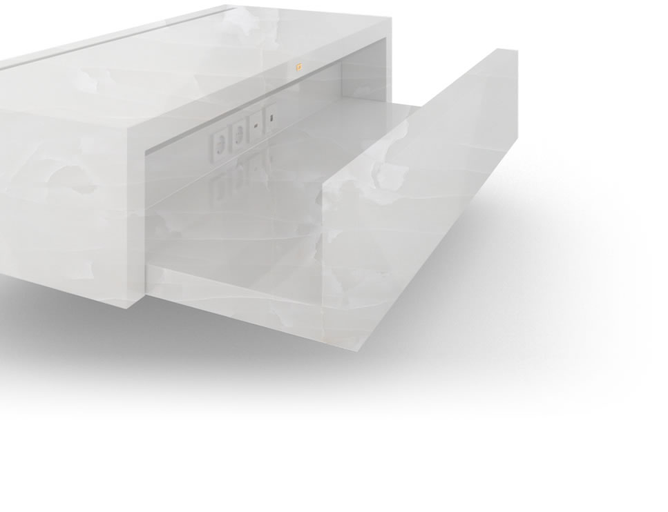 FELIX SCHWAKE CABINET I I onyx marble white modern hifi sideboard