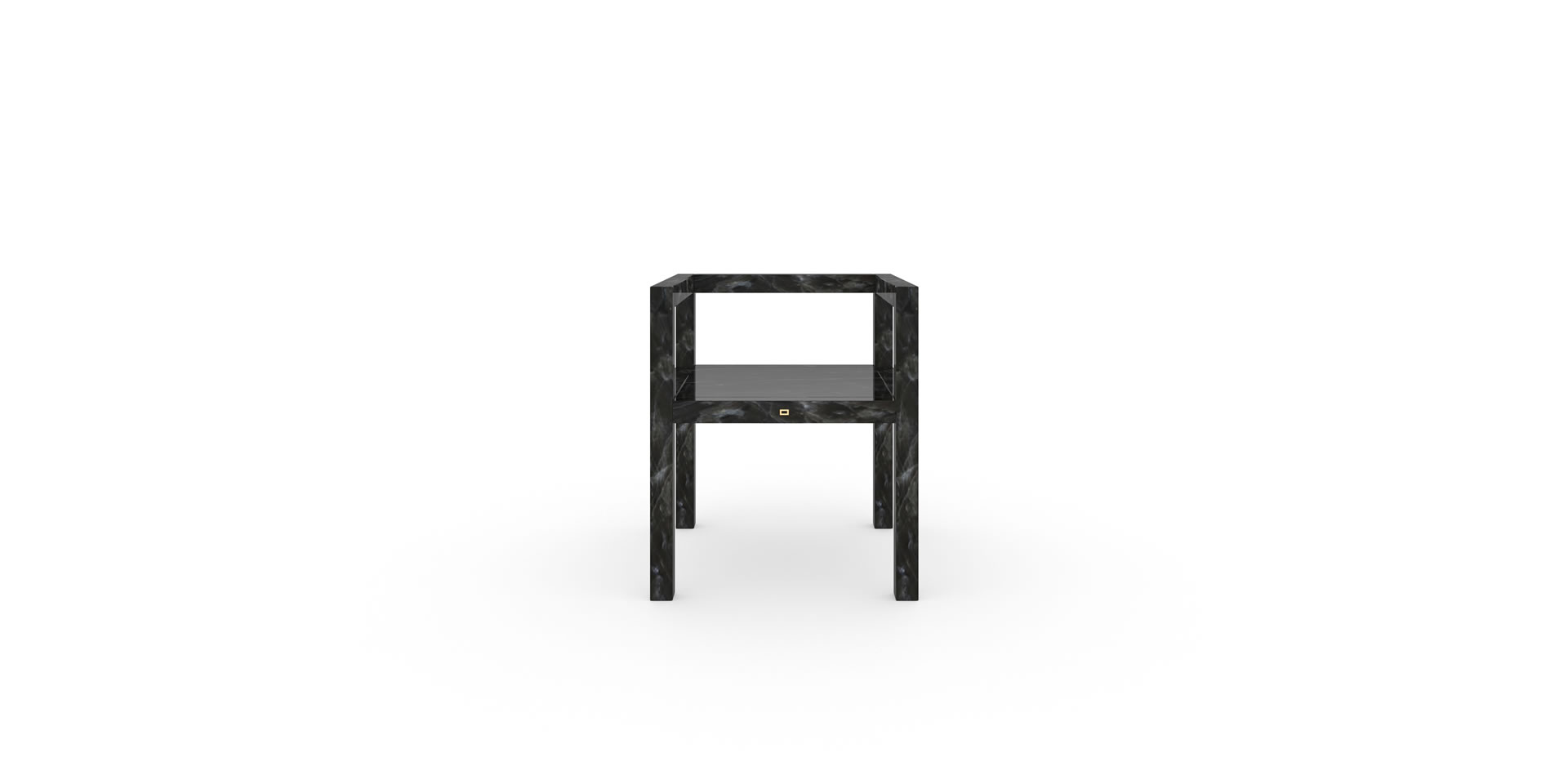 ST2 Design-Stuhl mit Armlehnen, Marmor, Schwarz - FELIX SCHWAKE