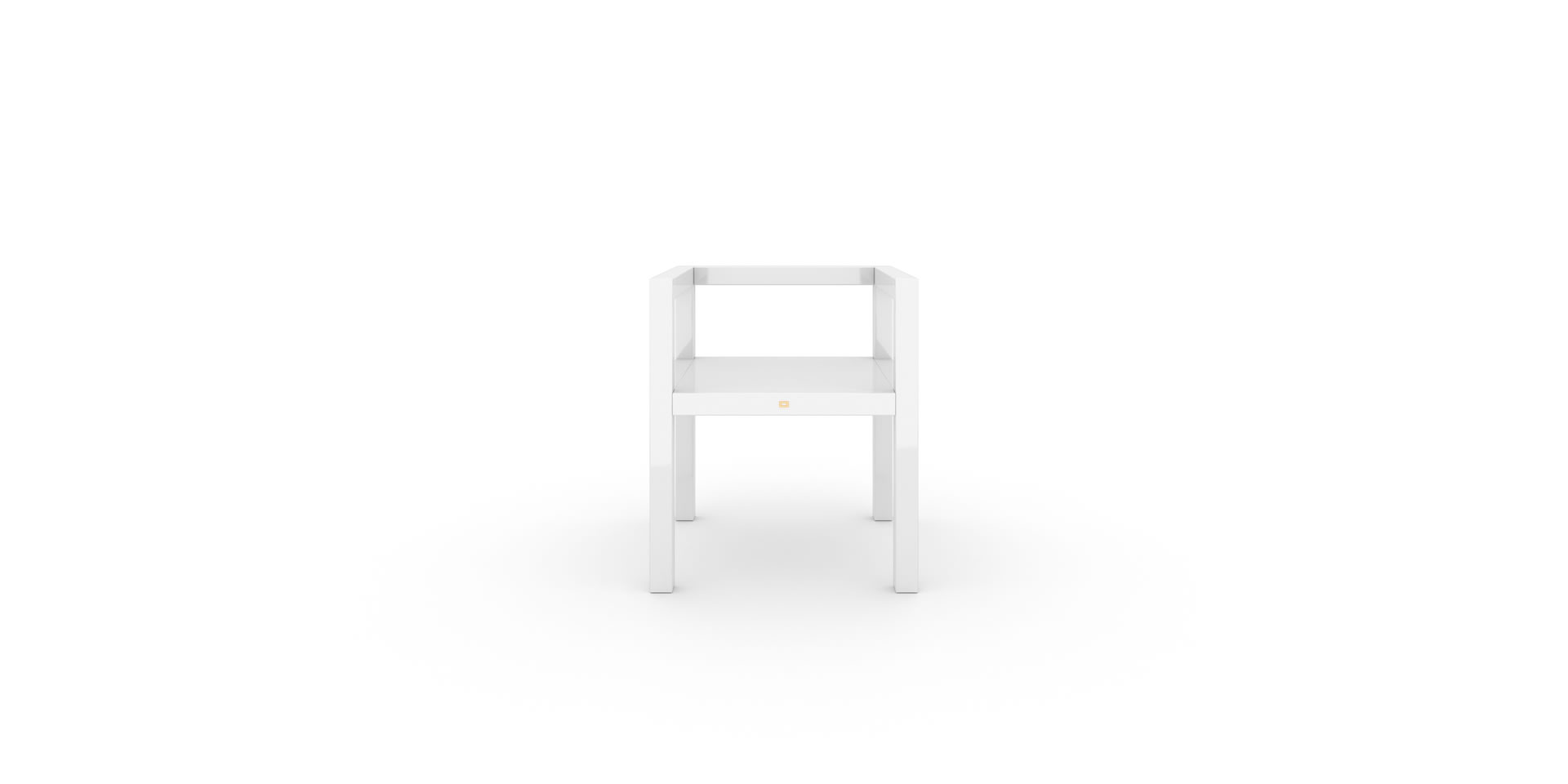 ST2 Design-Stuhl mit Armlehnen, Klavierlack Weiß - FELIX SCHWAKE