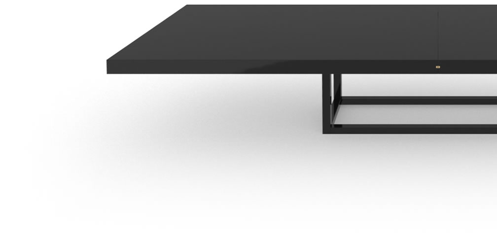 FELIX SCHWAKE CONFERENCE TABLE II III Big High Glossy Black Lacquer Mirror polished Piano Finish Classy Large Conference Table Grid Base
